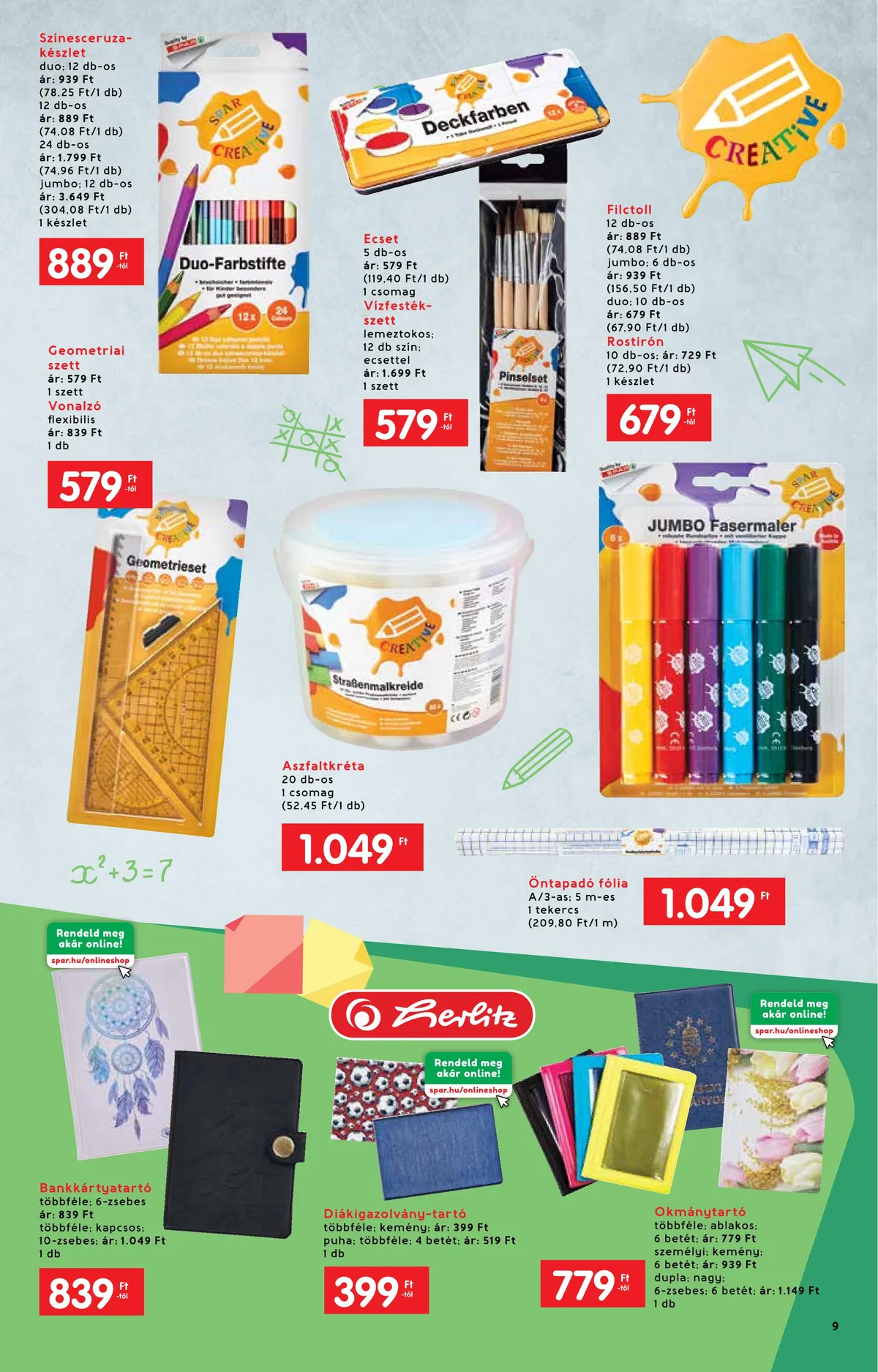 Interspar akciós újság Iskola katalógus 07.20–08.17 – 9. oldal