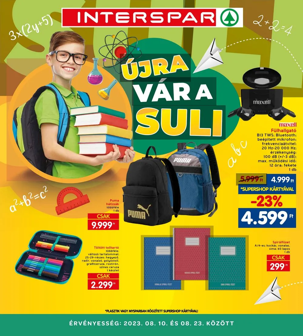 Interspar akciós újság Iskolakezdés 08.10–08.23