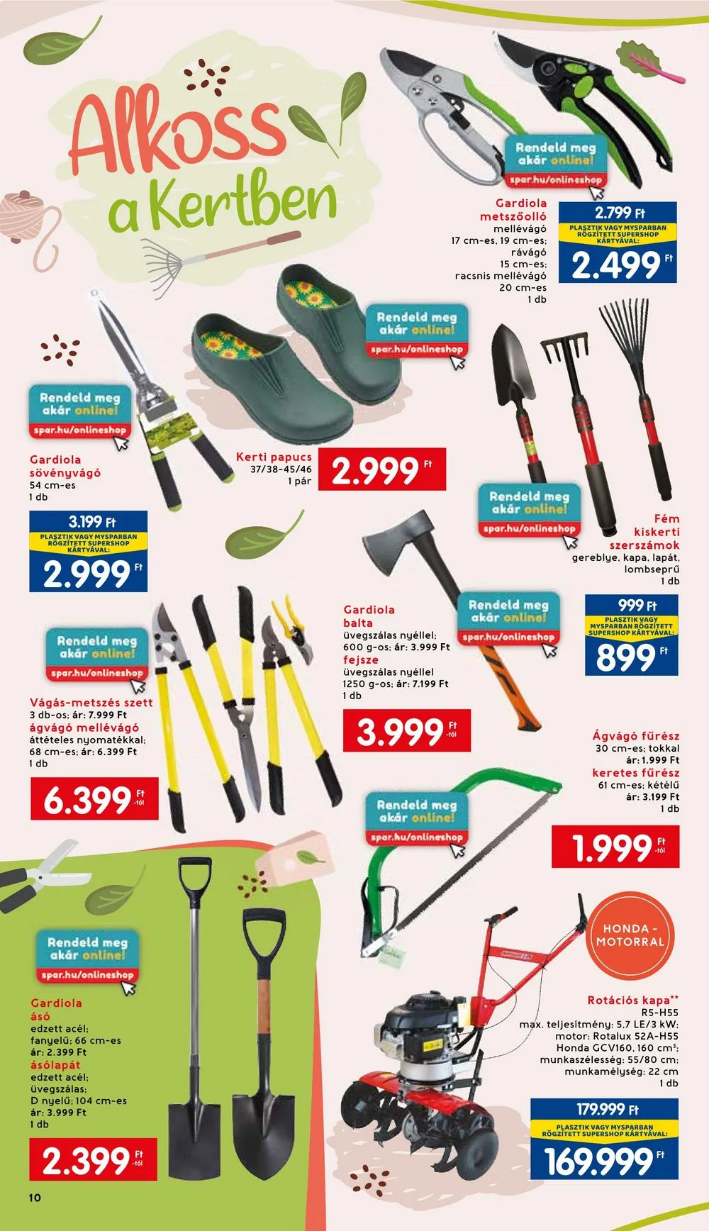 Interspar akciós újság Kert 03.01–04.08 – 10. oldal