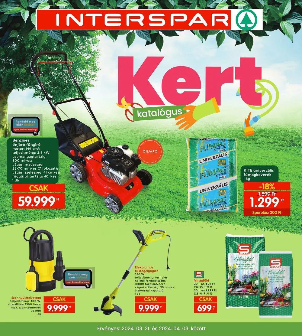 Interspar akciós újság Kert 03.21–04.03