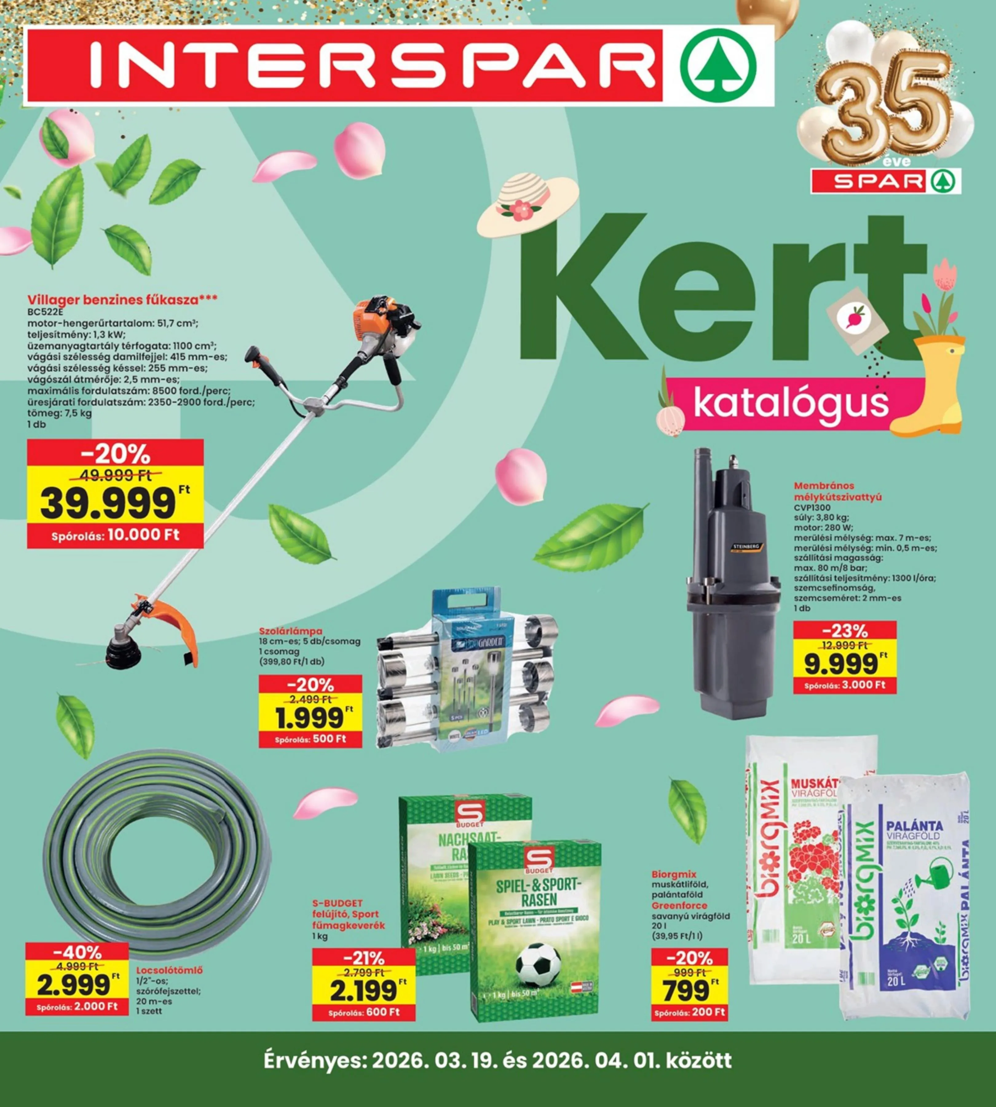 Interspar akciós újság Kert 03.19–03.25