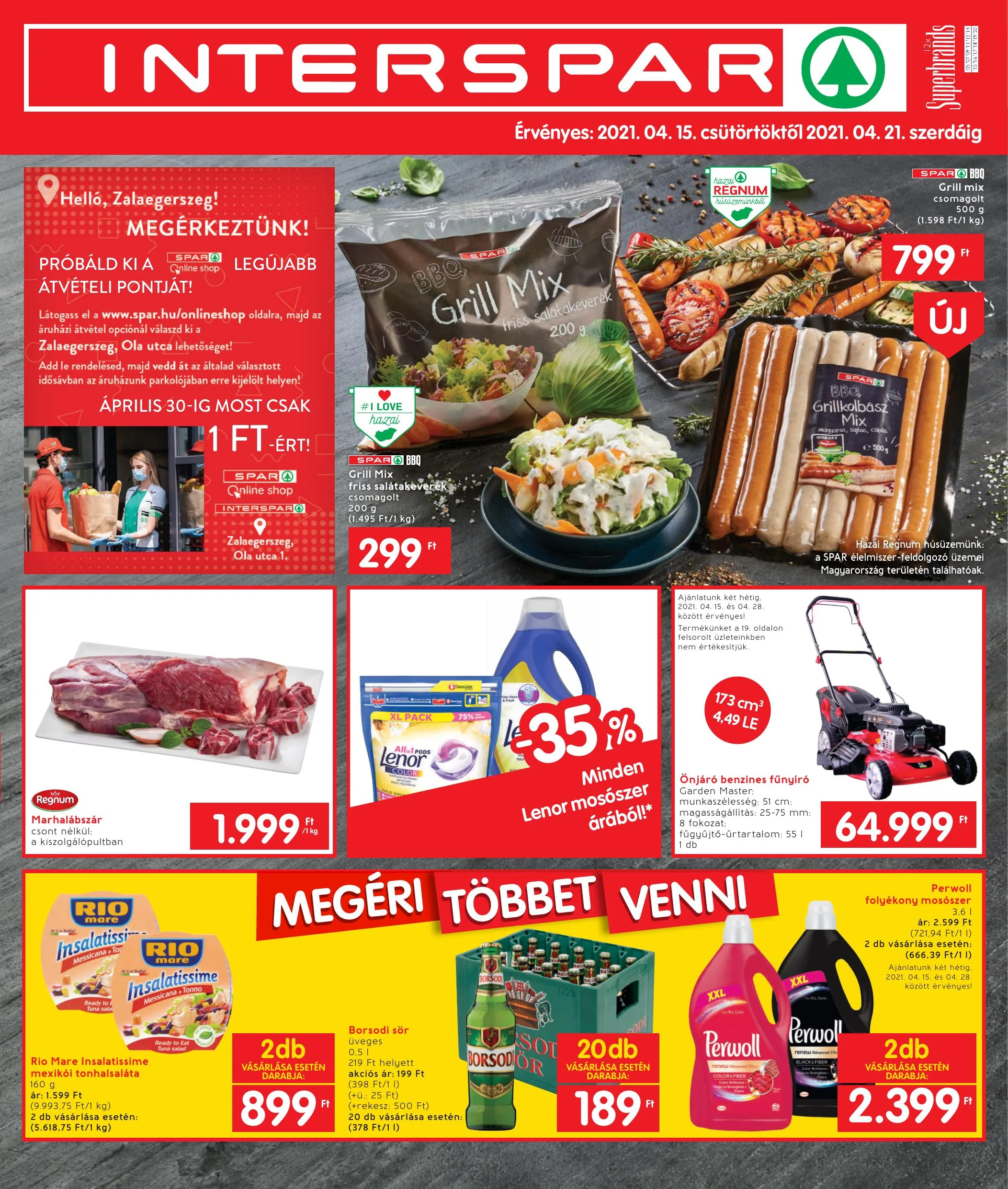 Interspar akciós újság Zalaegerszeg 04.15–04.21