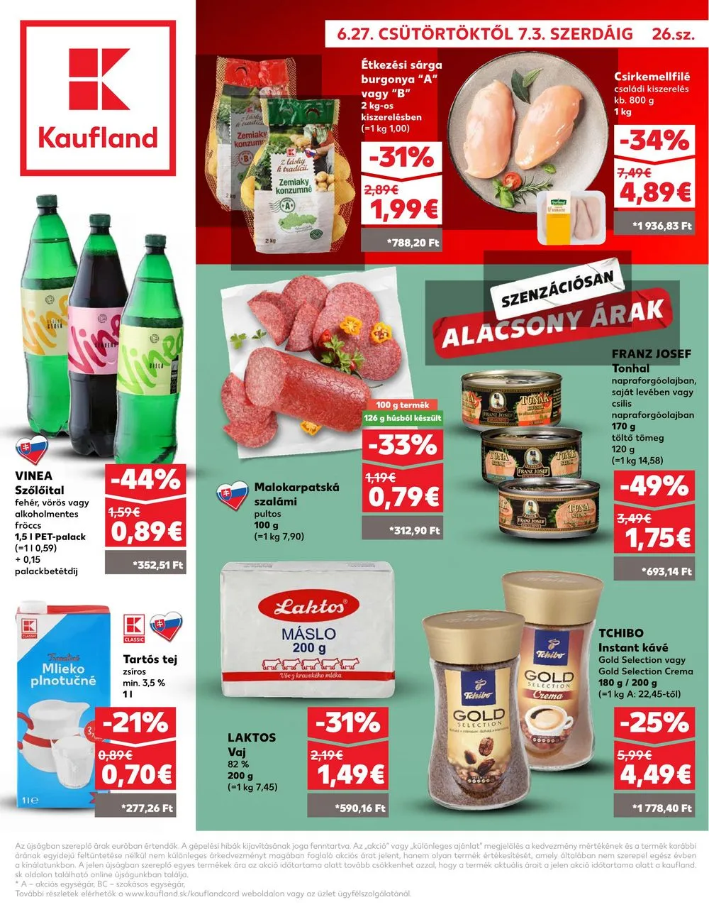 Kaufland akciós újság Losonc Rozsnyo Toketerebes Nagykurtos 06.27–07.03