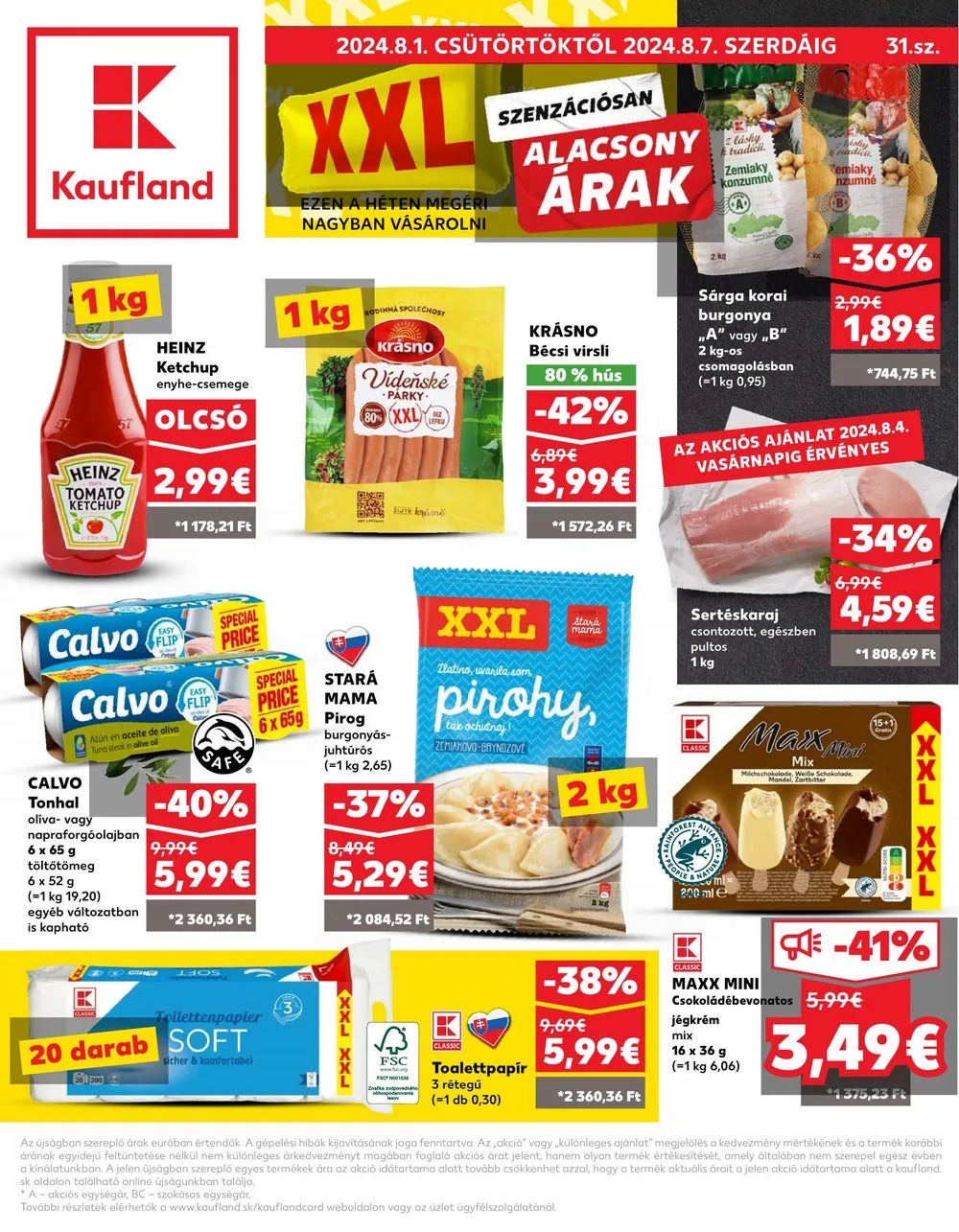 Kaufland akciós újság Losonc Rozsnyo Toketerebes Nagykurtos 08.01–08.07
