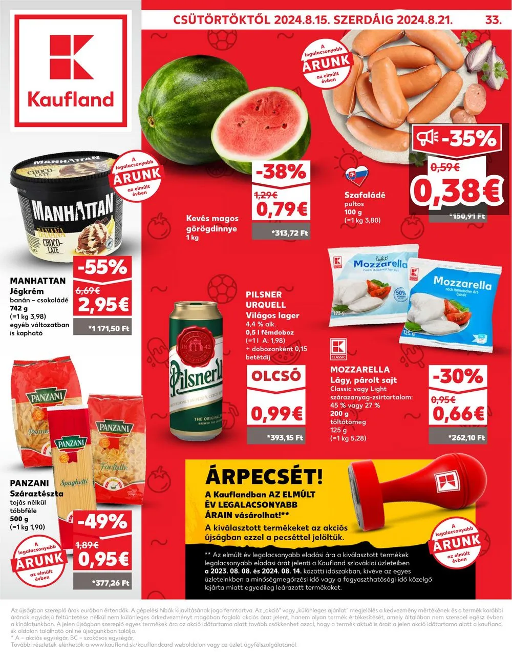 Kaufland akciós újság Losonc Rozsnyo Toketerebes Nagykurtos 08.15–08.21