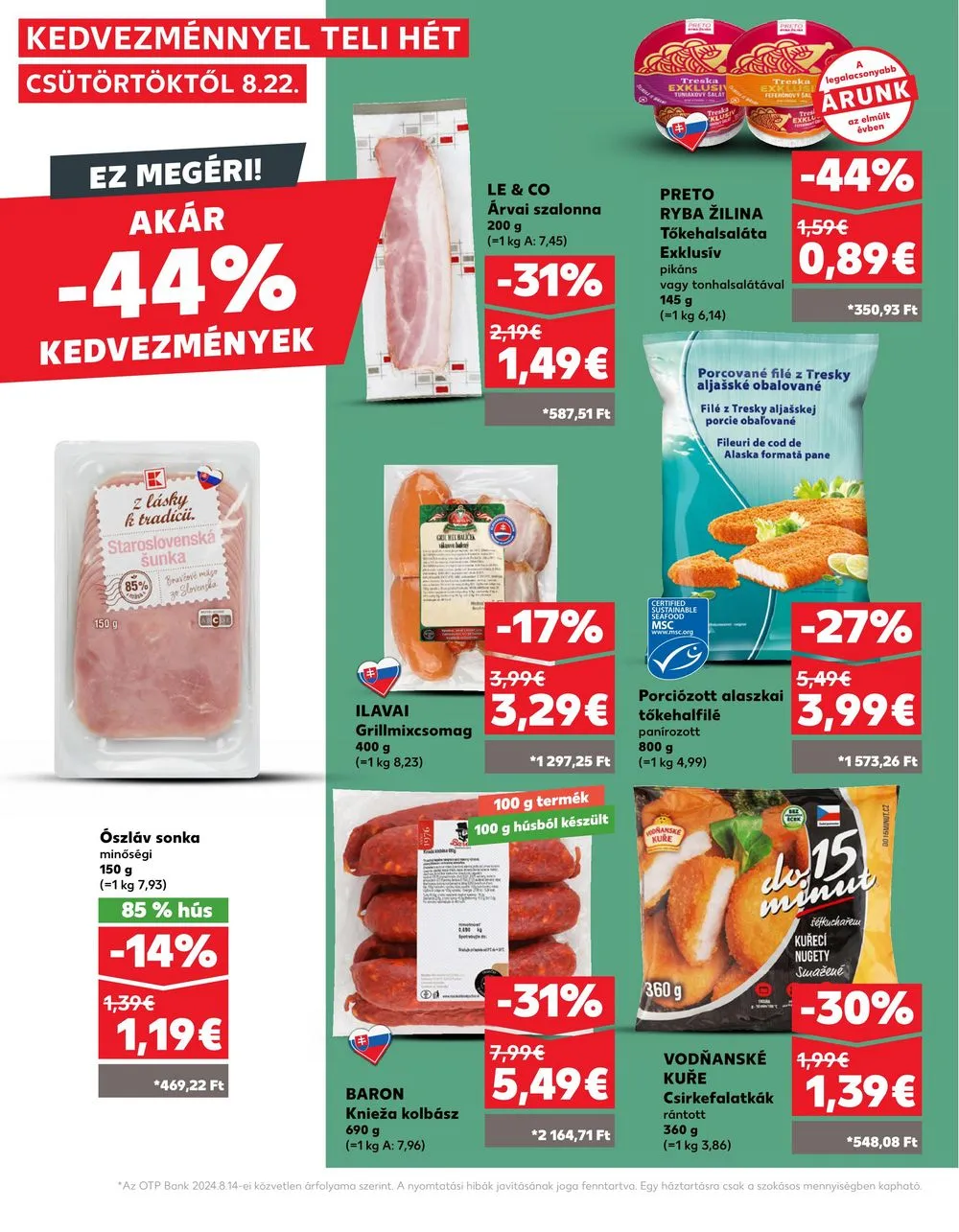 Kaufland akciós újság Losonc Rozsnyo Toketerebes Nagykurtos 08.22–08.28 – 14. oldal