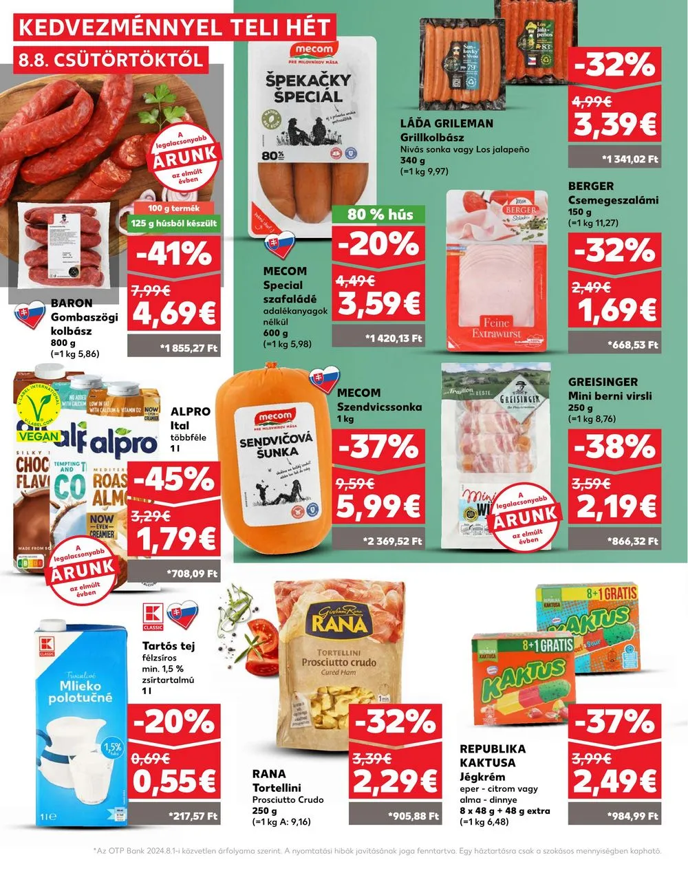 Kaufland akciós újság Losonc Rozsnyo Toketerebes Nagykurtos 08.08–08.14 – 15. oldal