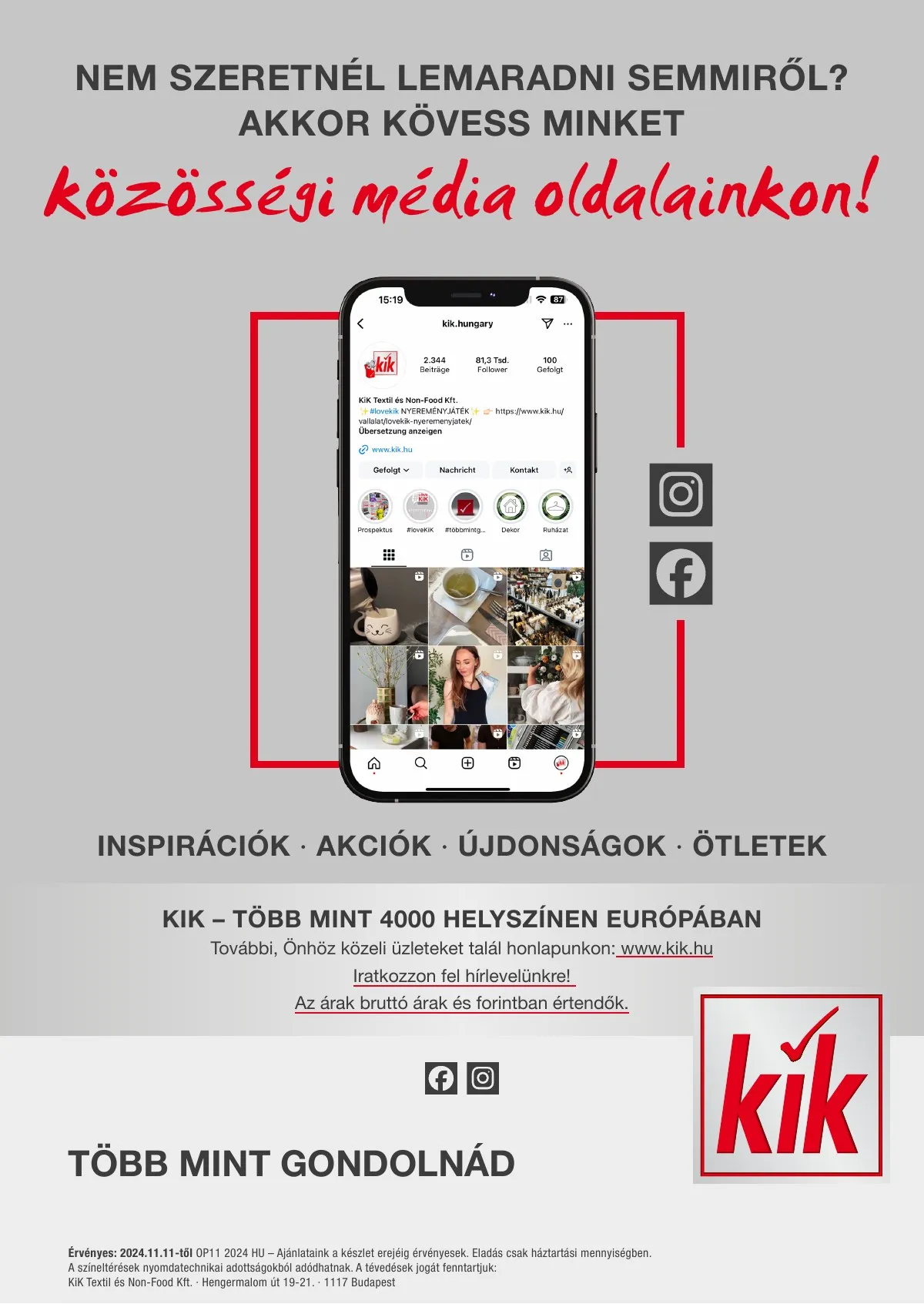 KiK akciós újság Textil 11.11–11.17 – 26. oldal