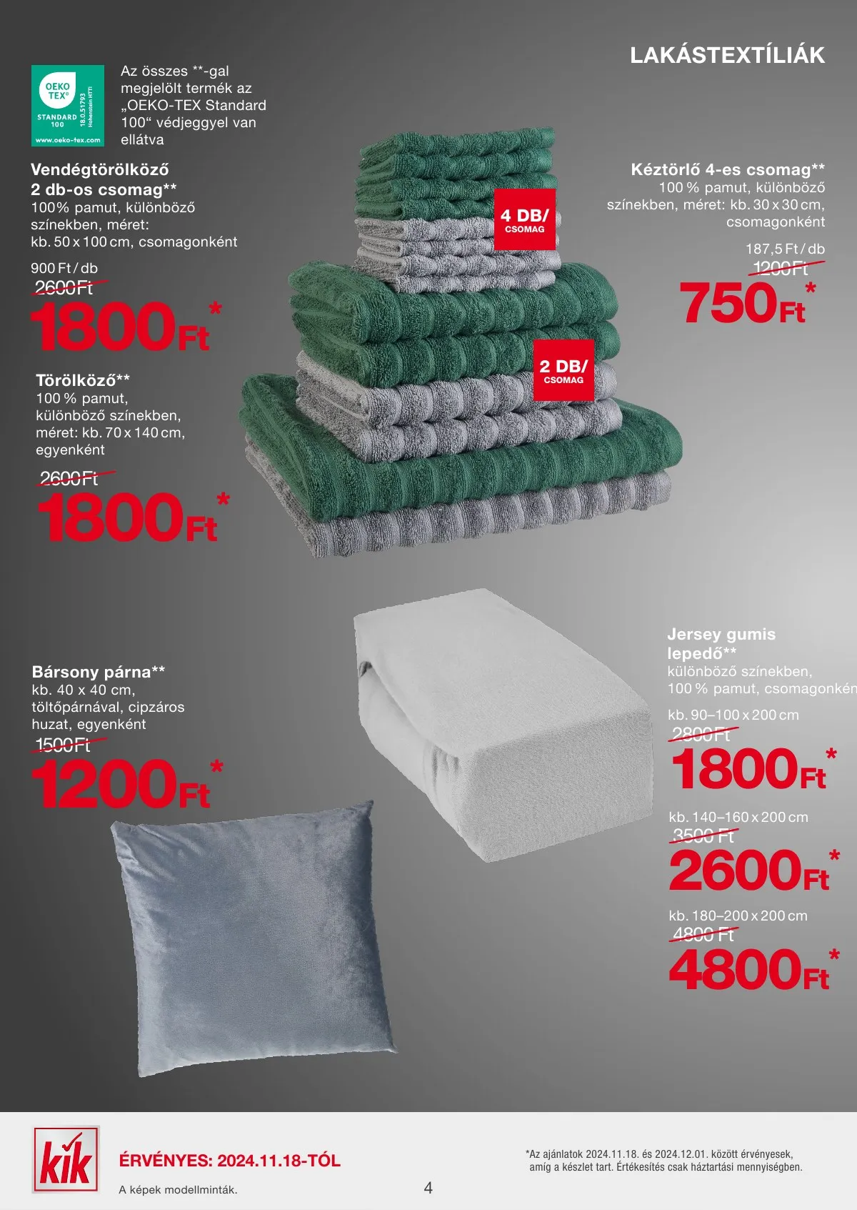 KiK akciós újság Textil 11.18–11.18 – 4. oldal