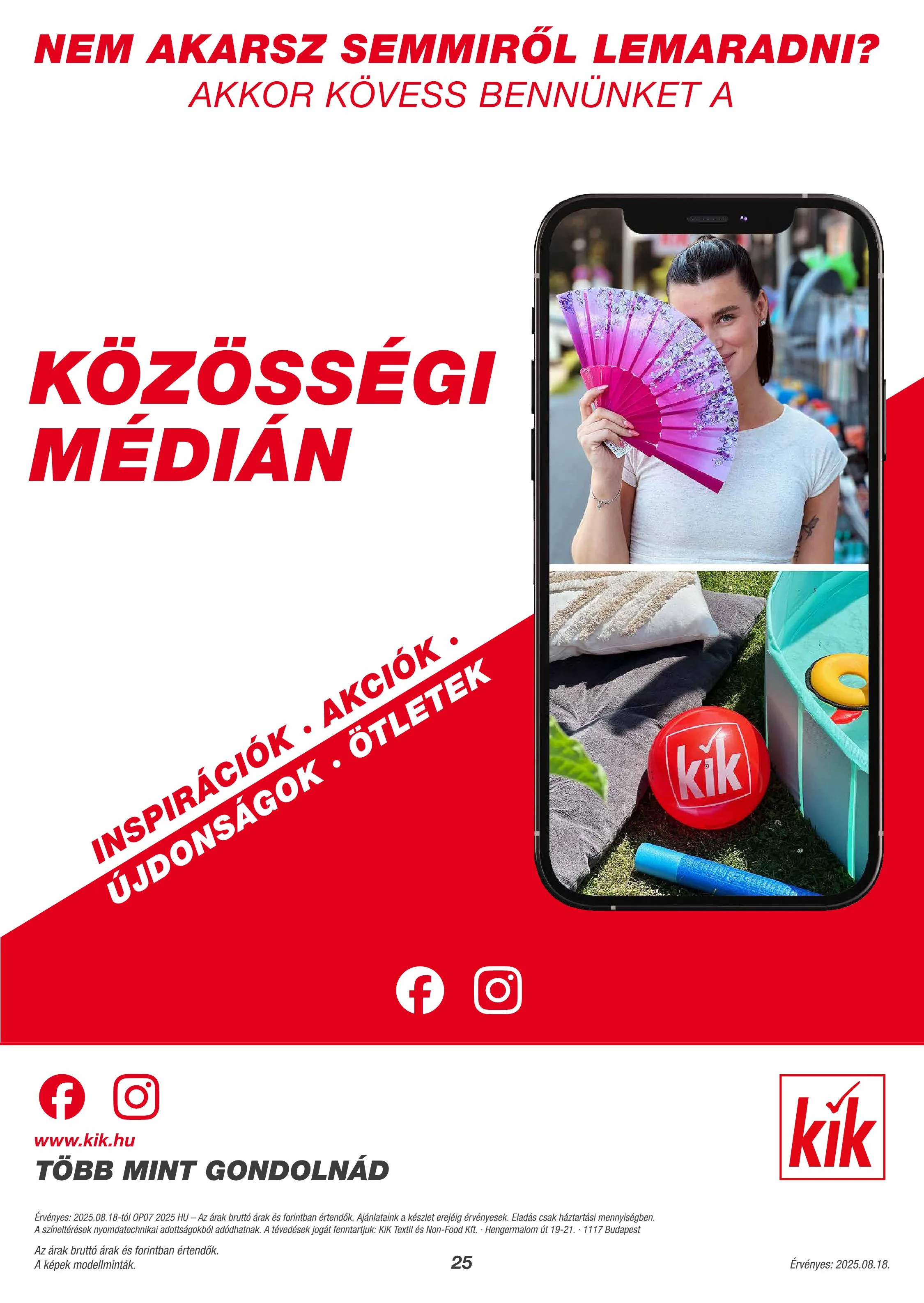 KiK akciós újság Textil 08.18–08.24 – 18. oldal