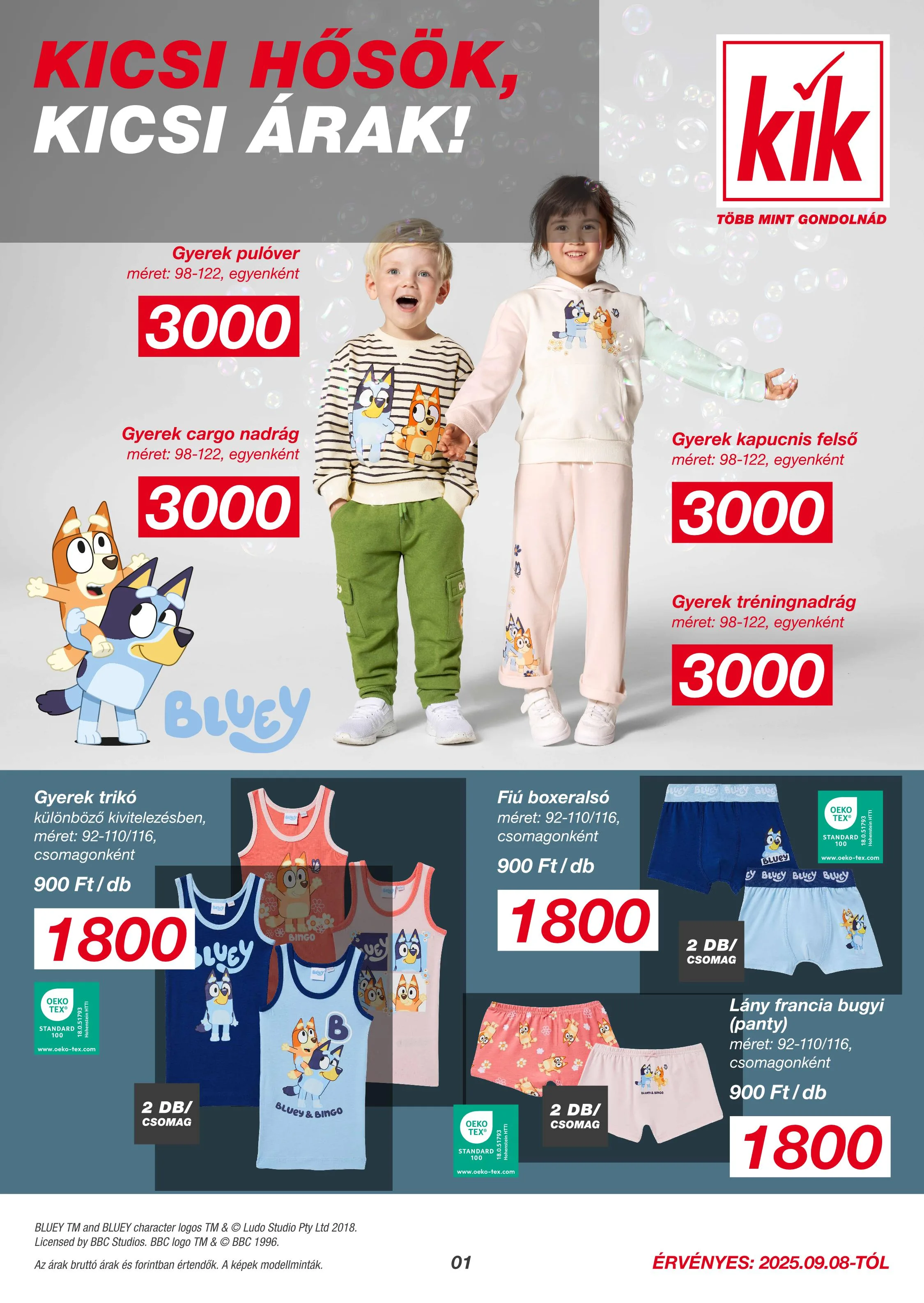 KiK akciós újság Textil 09.08–09.08