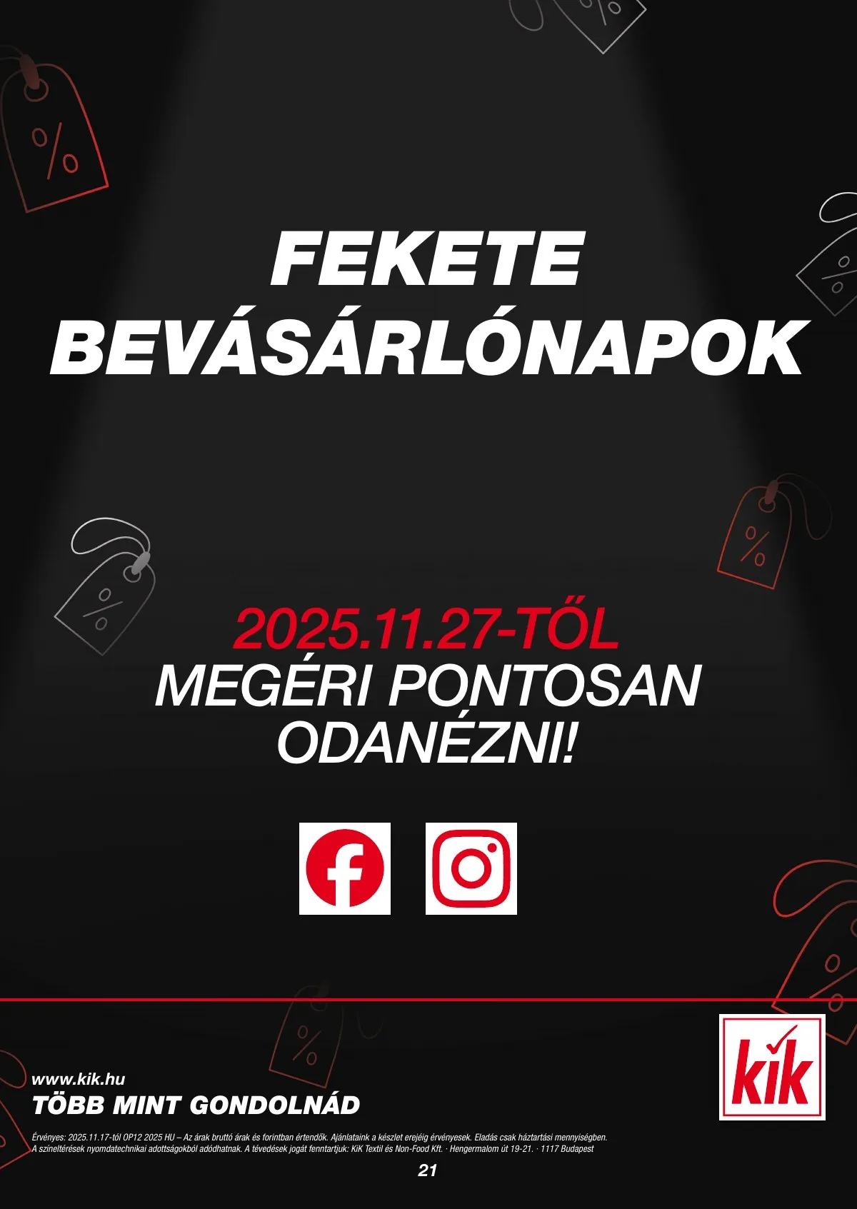 KiK akciós újság Textil 11.17–11.17 – 21. oldal