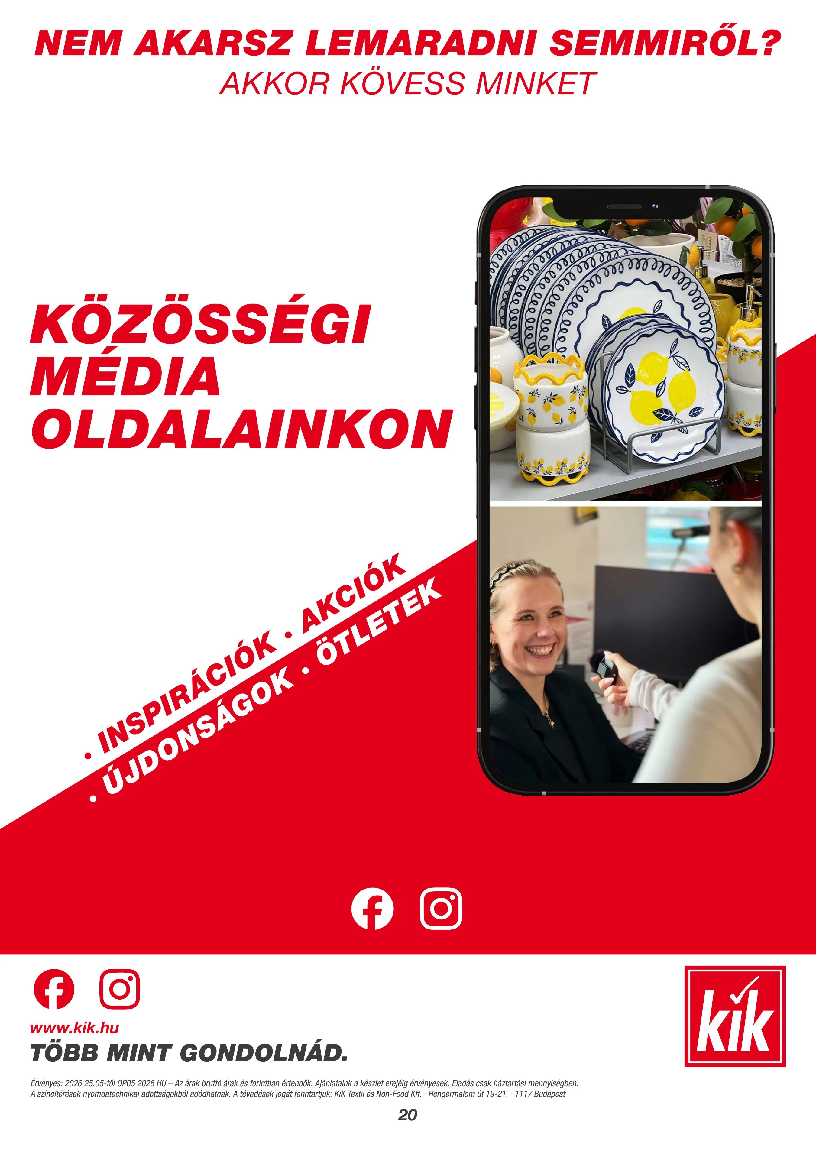 KiK akciós újság Textil 05.25–05.25 – 20. oldal