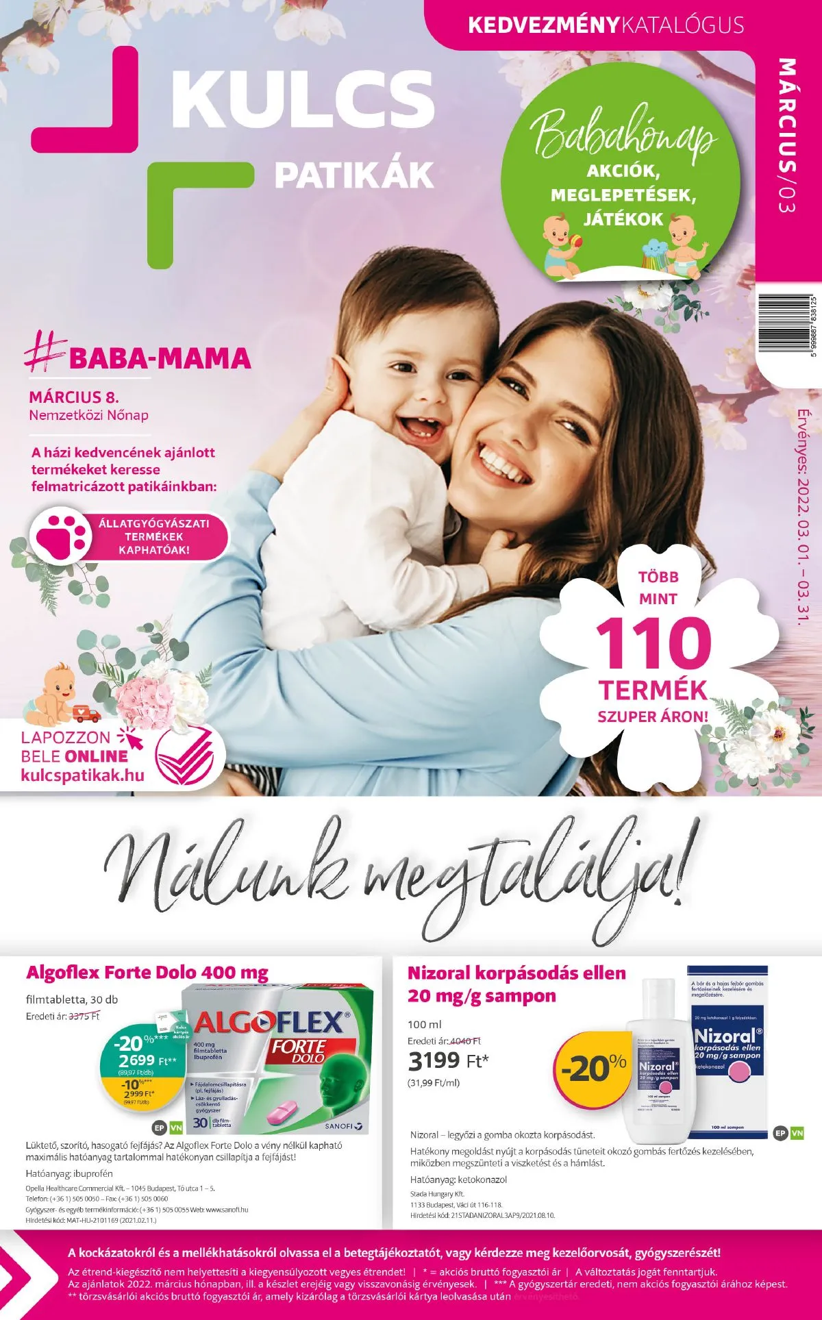 Kulcs akciós újság Patika lapozhatp 03.01–03.31