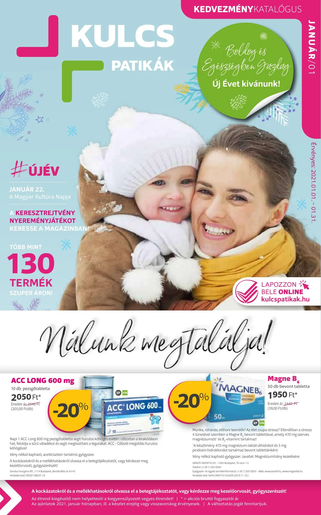 Kulcs akciós újság Patika 01.01–01.31