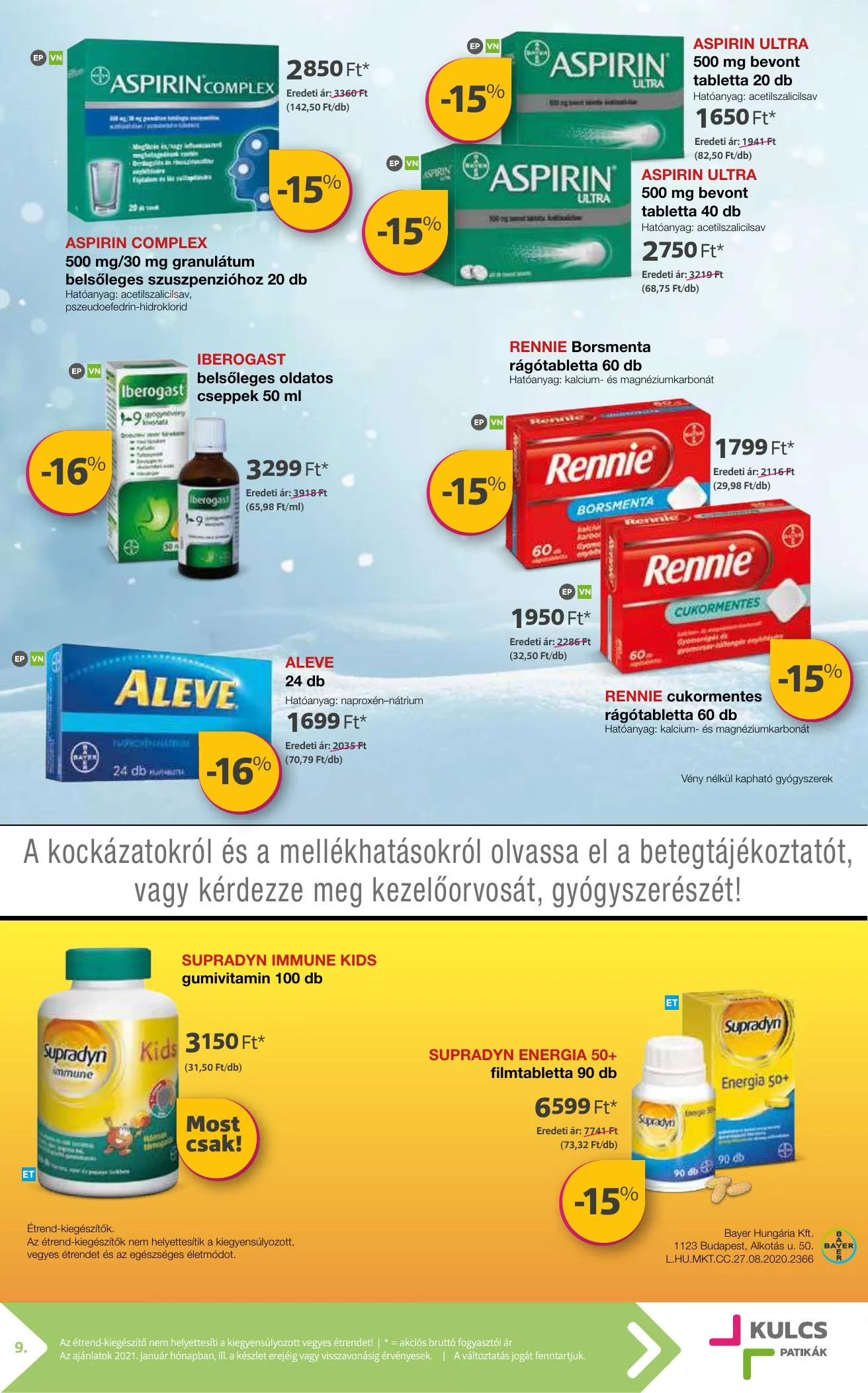 Kulcs akciós újság Patika 01.01–01.31 – 9. oldal