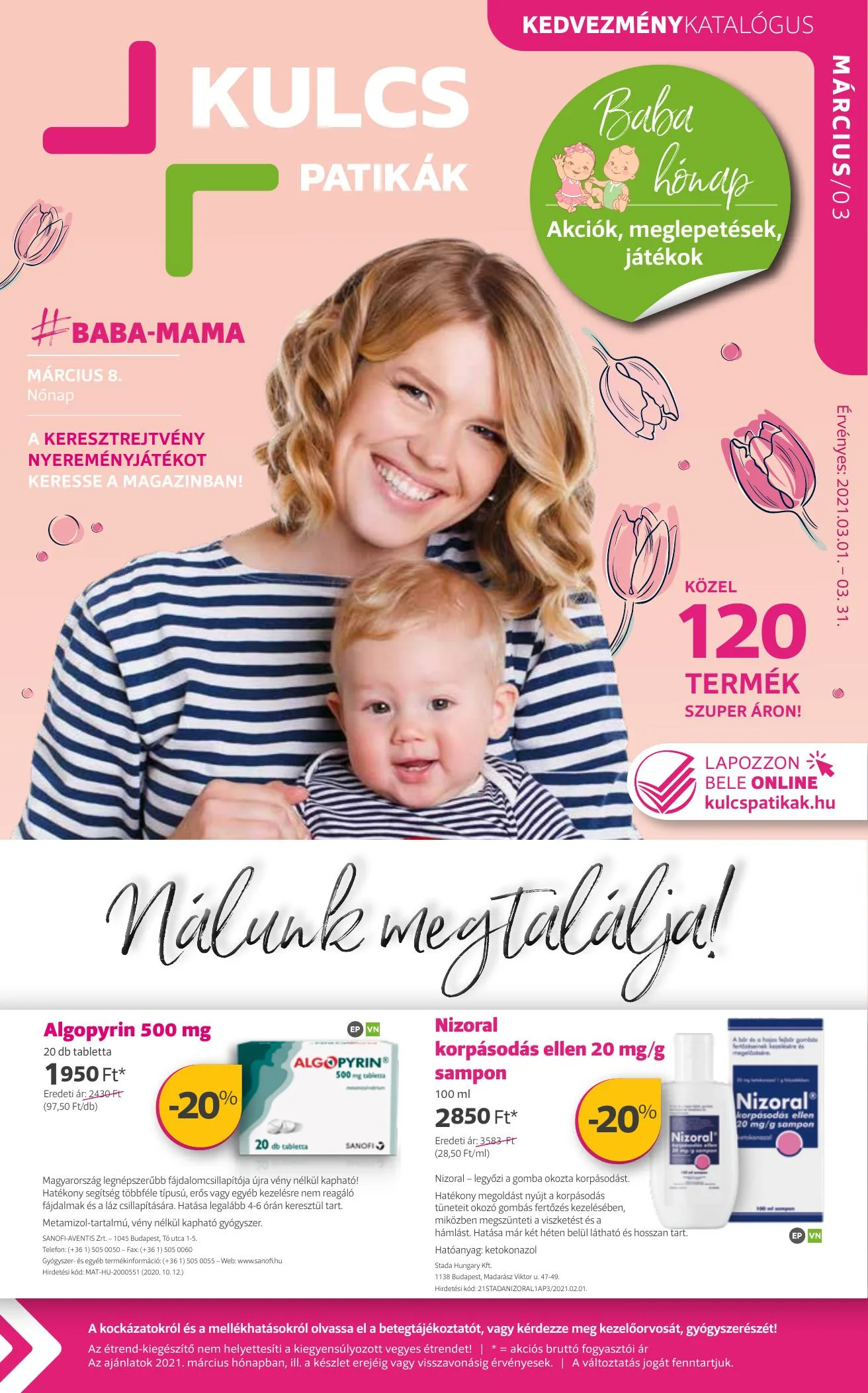 Kulcs akciós újság Patika 03.01–03.31