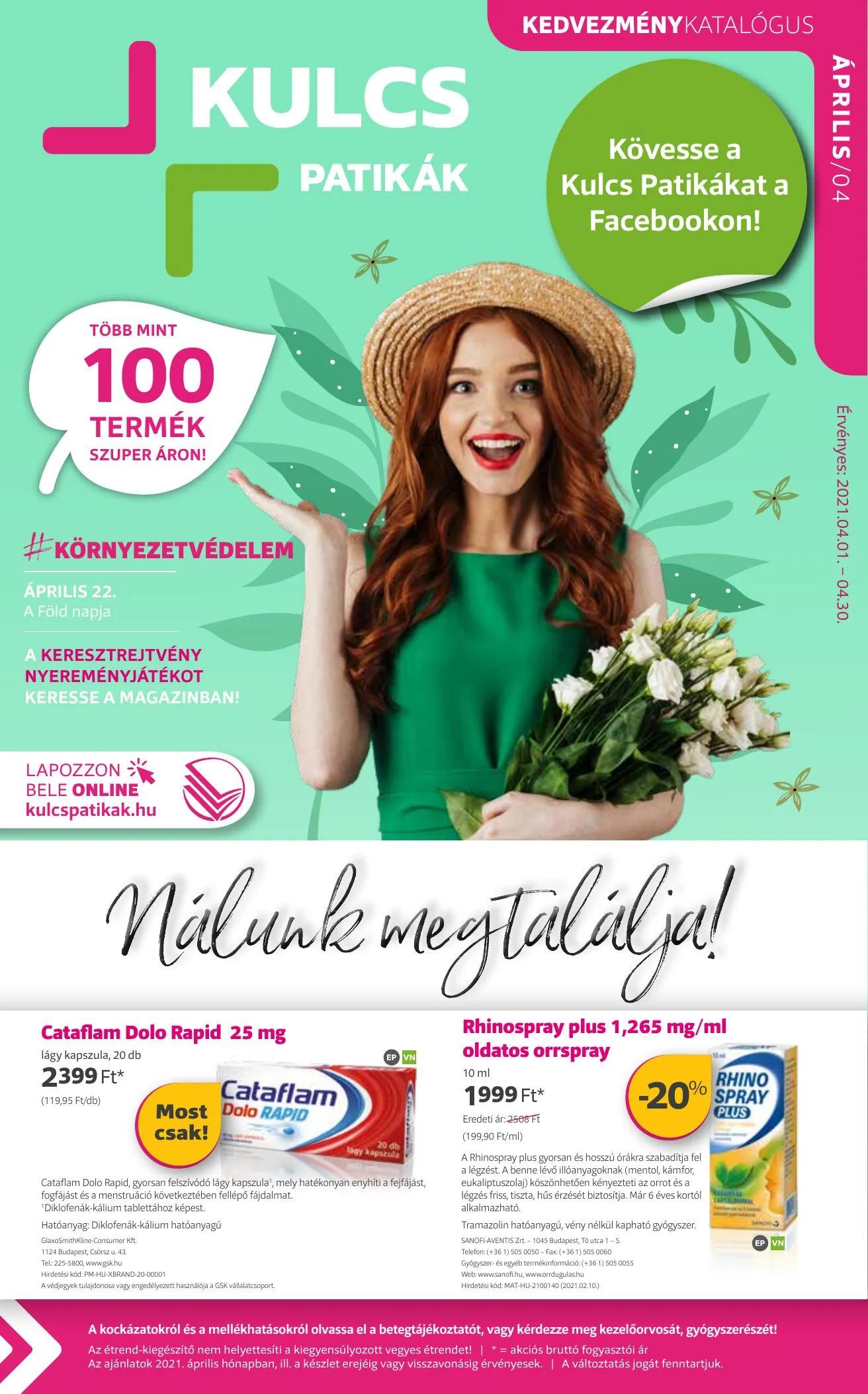 Kulcs akciós újság Patika 04.01–04.30
