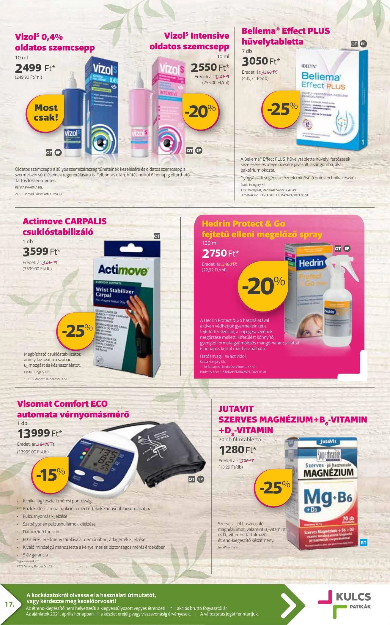 Kulcs akciós újság Patika 04.01–04.30 – 17. oldal