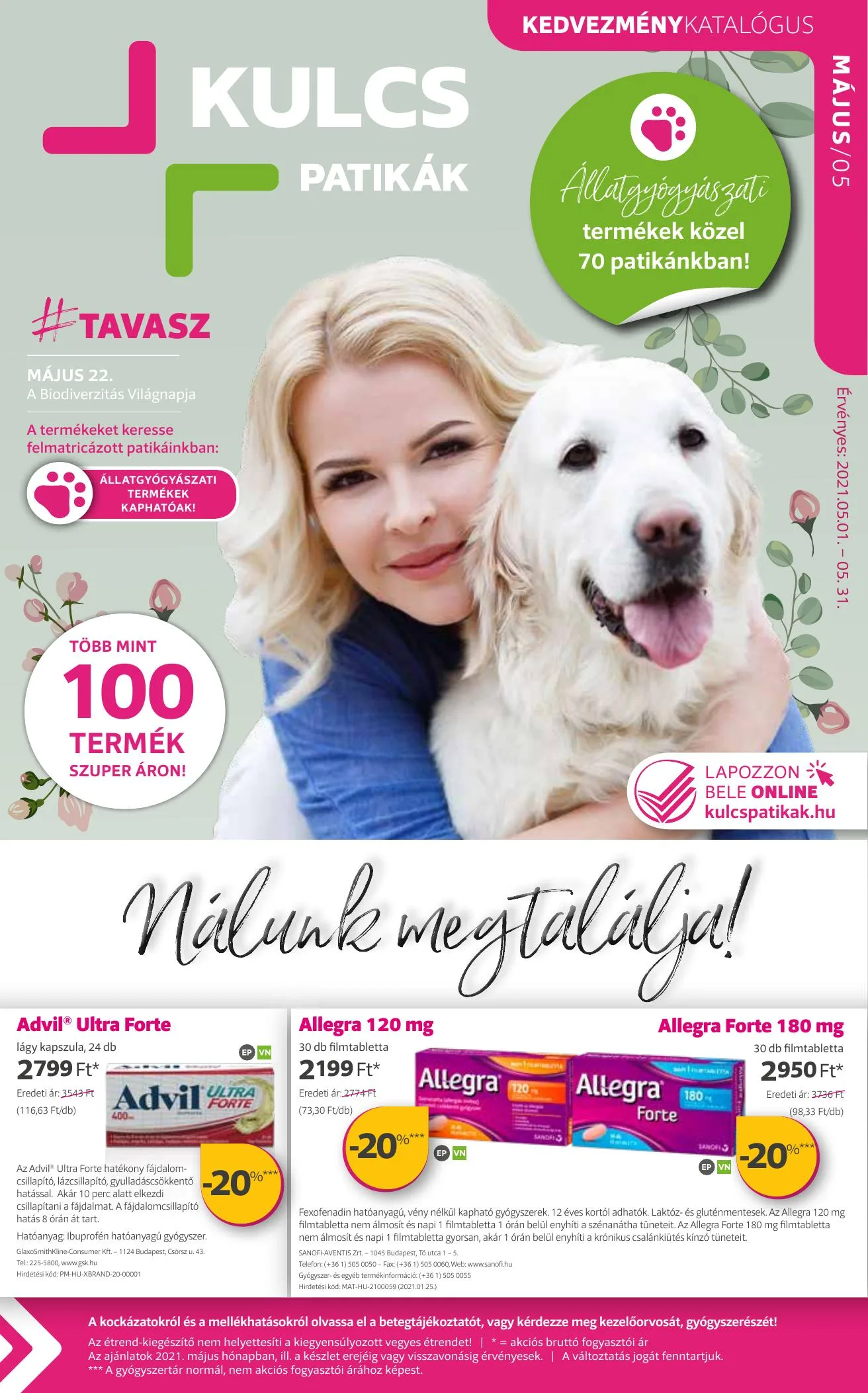 Kulcs akciós újság Patika 05.01–05.31