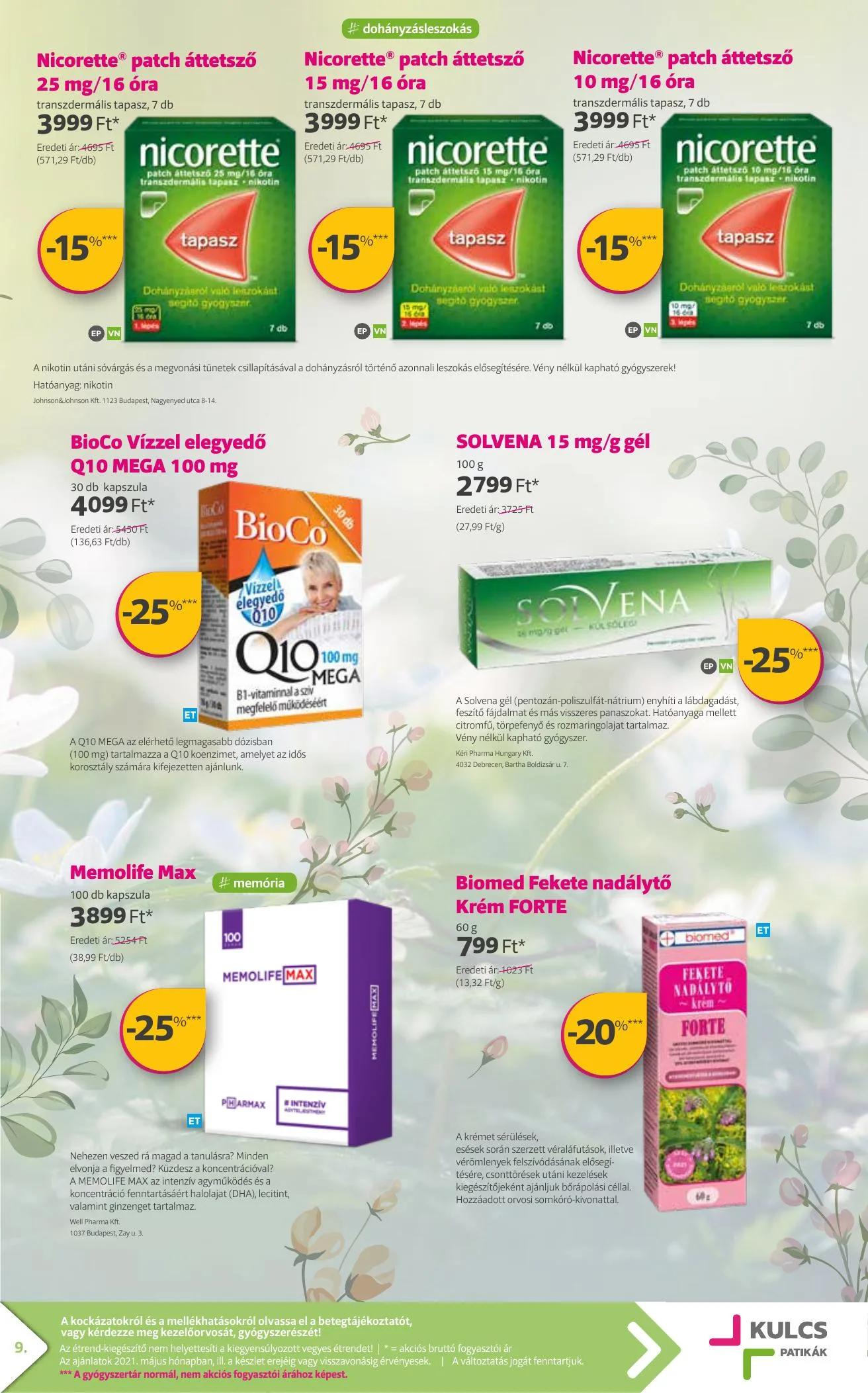 Kulcs akciós újság Patika 05.01–05.31 – 9. oldal