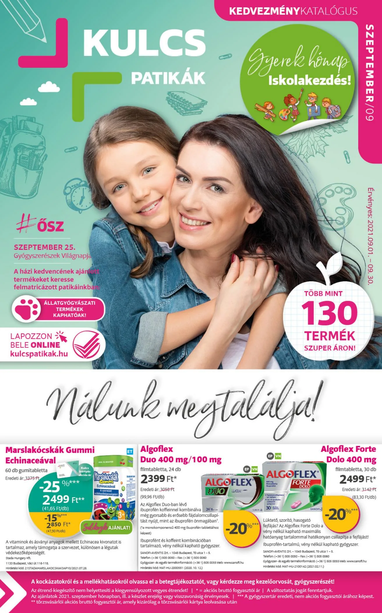 Kulcs akciós újság Patika 09.01–09.30