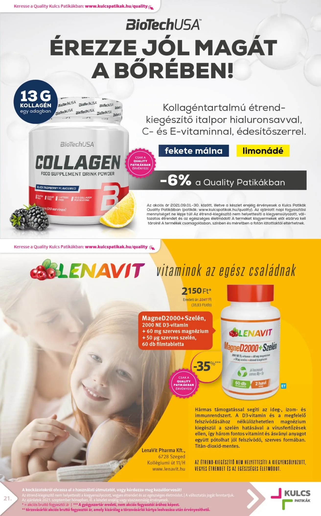 Kulcs akciós újság Patika 09.01–09.30 – 21. oldal