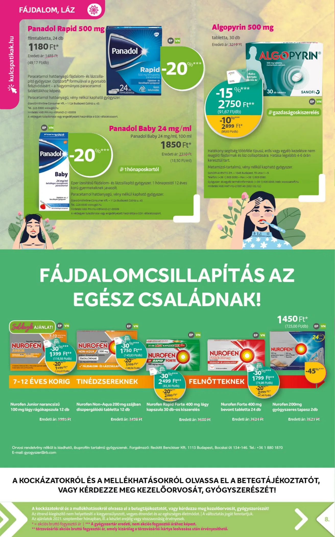 Kulcs akciós újság Patika 09.01–09.30 – 8. oldal