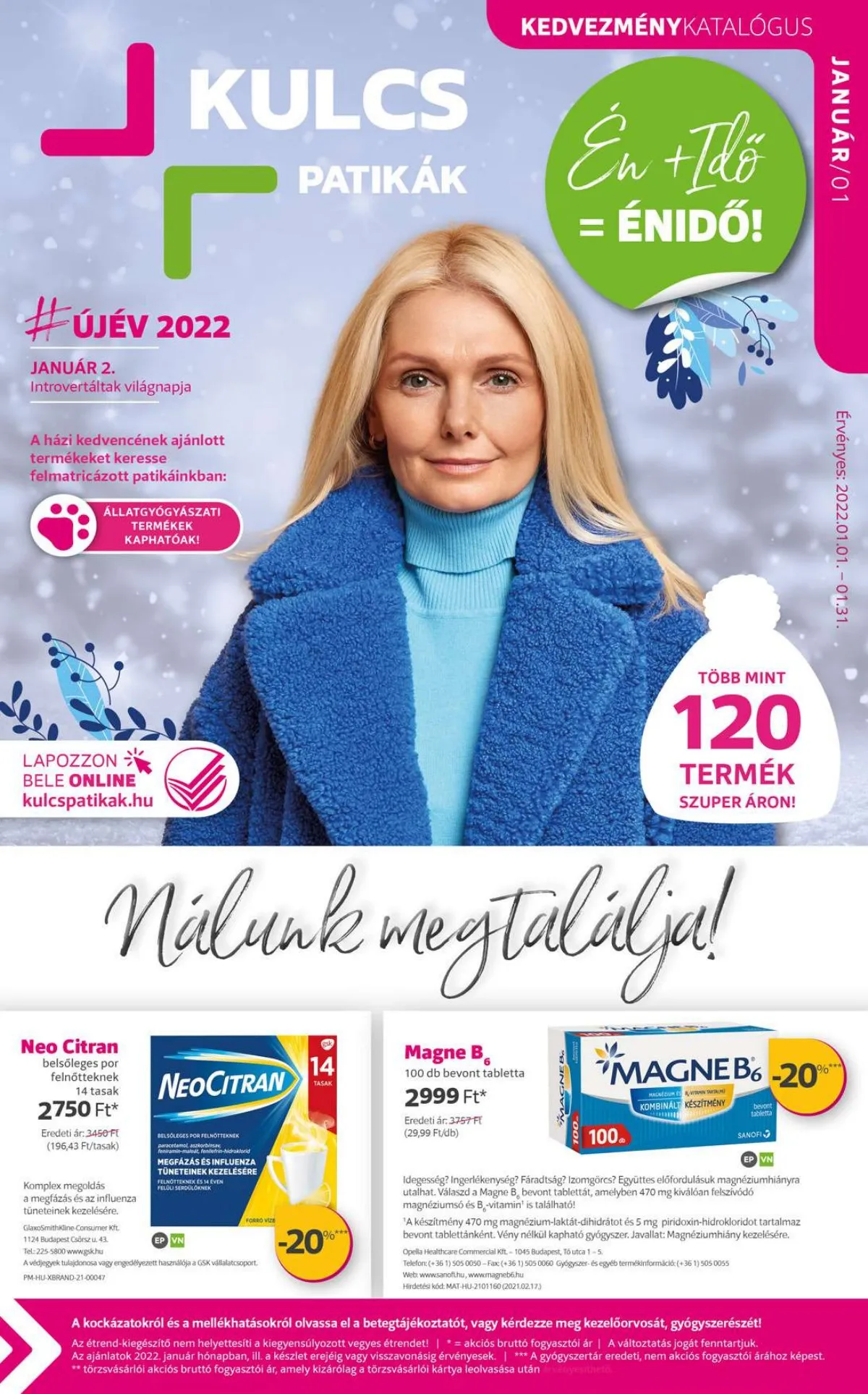 Kulcs akciós újság Patika 01.01–01.01