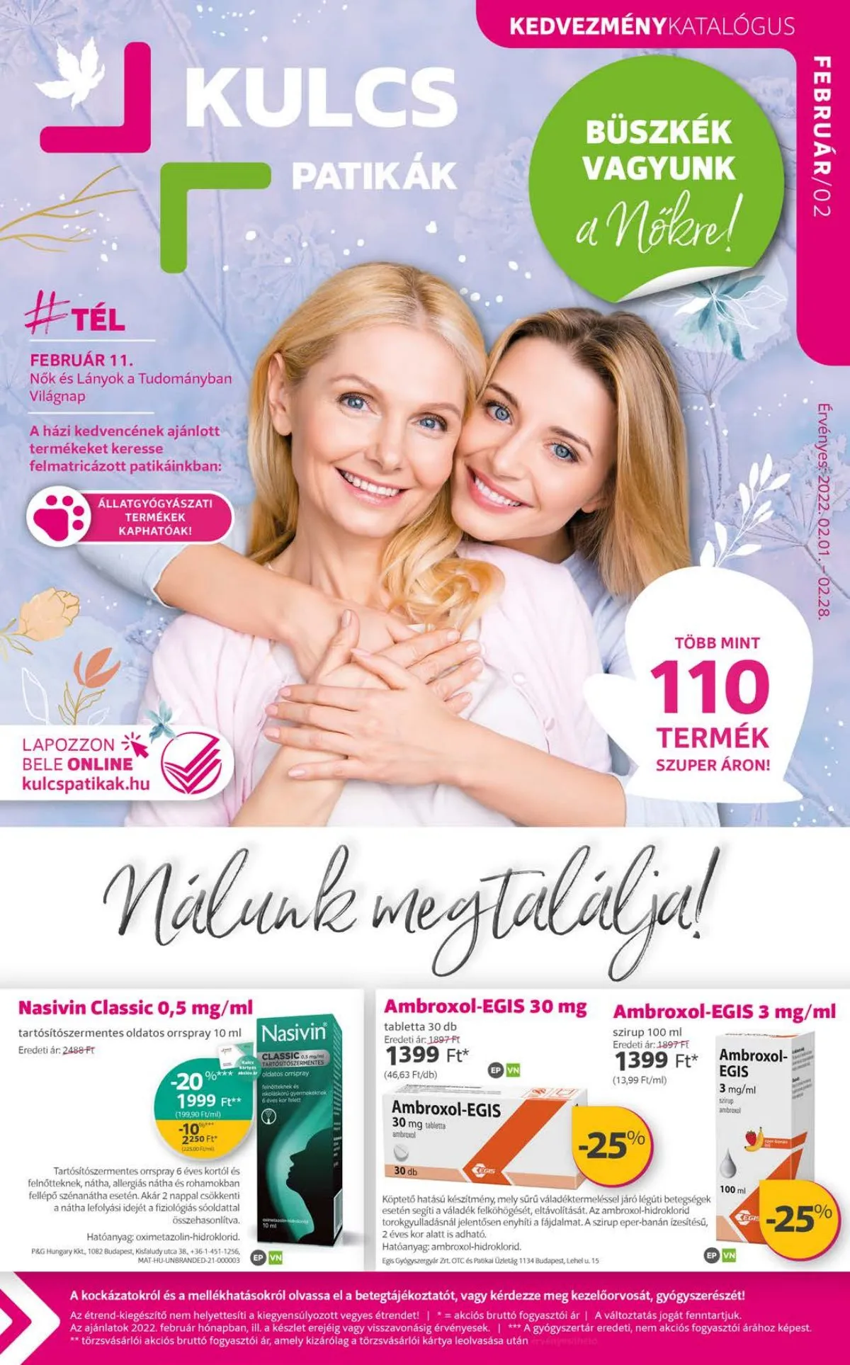 Kulcs akciós újság Patika 02.01–02.28