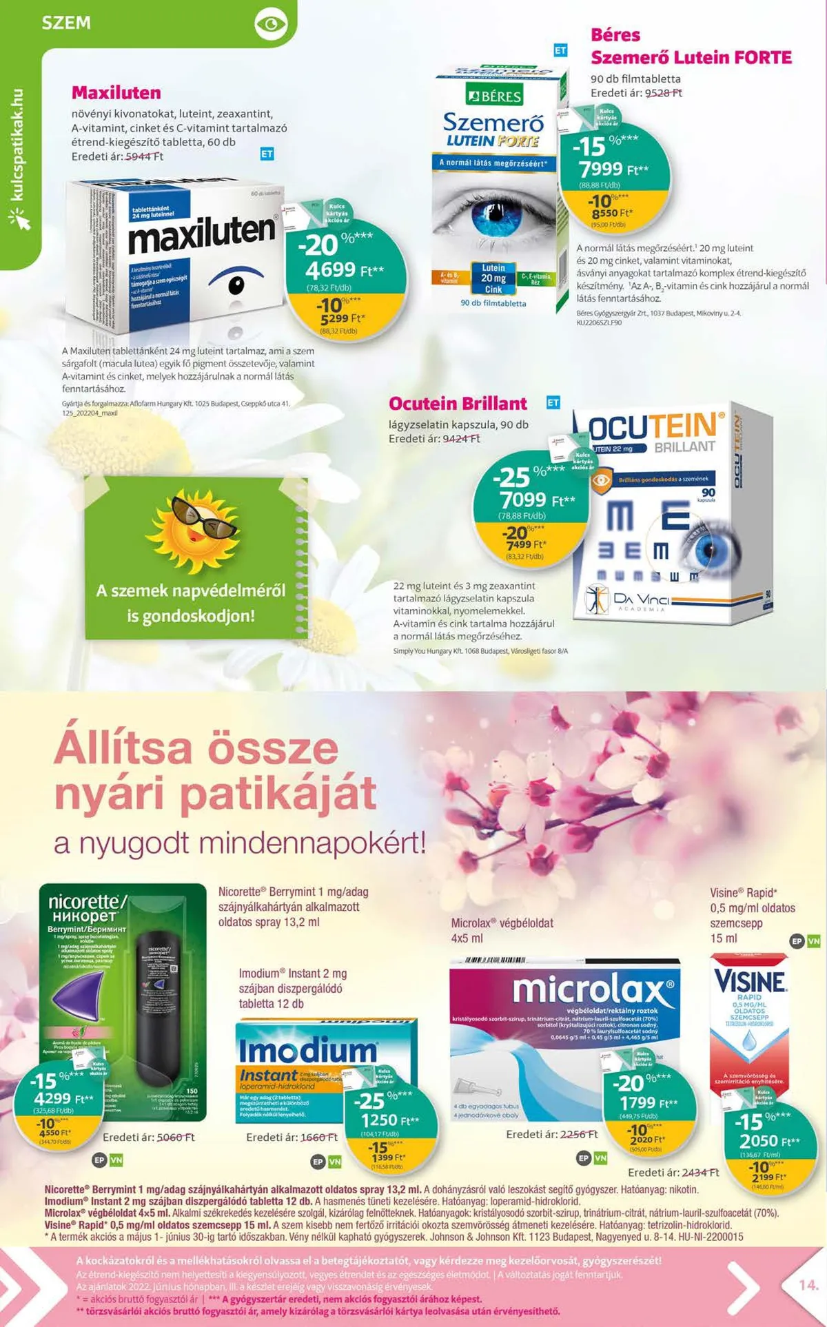 Kulcs akciós újság Patika 06.01–06.30 – 14. oldal