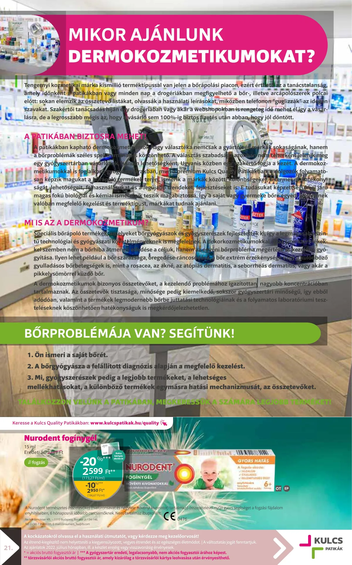 Kulcs akciós újság Patika 07.01–07.31 – 21. oldal