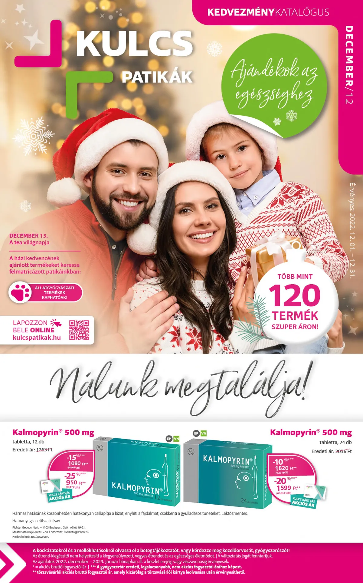 Kulcs akciós újság Patika 12.01–12.31