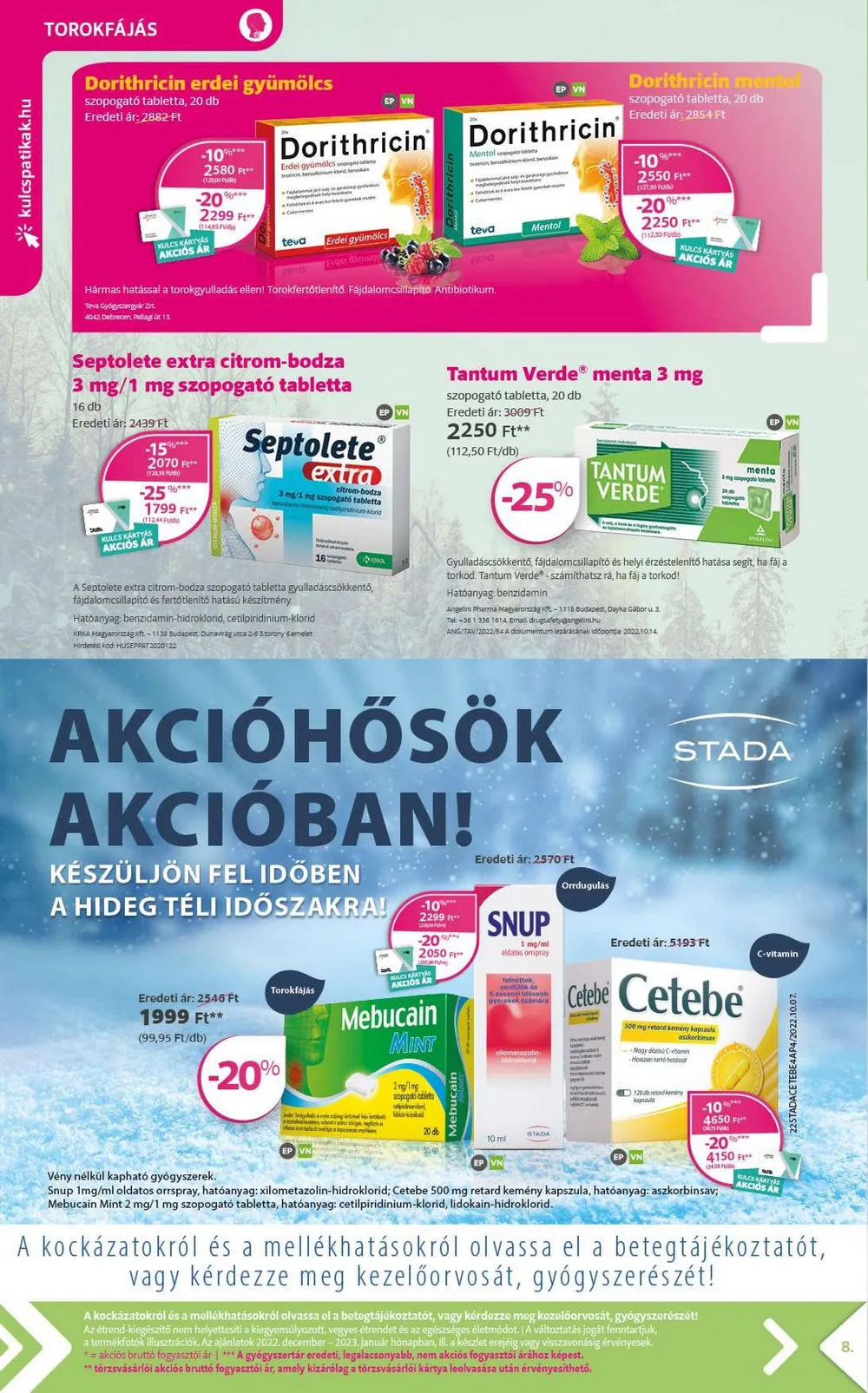 Kulcs akciós újság Patika 01.01–01.31 – 8. oldal