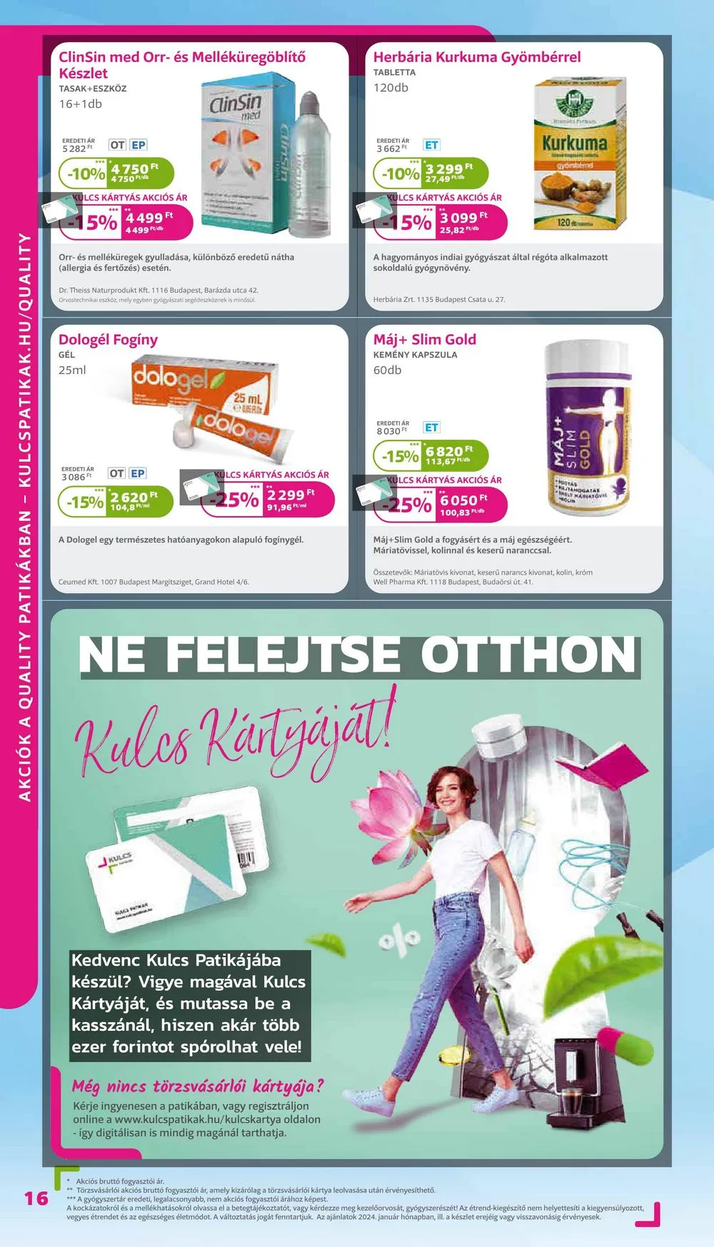 Kulcs akciós újság Patika 01.01–01.31 – 16. oldal