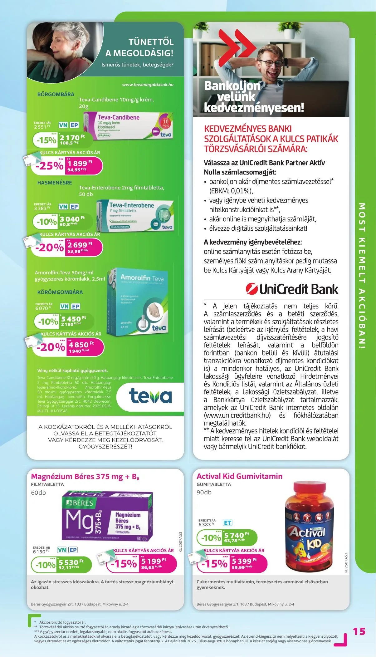 Kulcs akciós újság Patika 07.01–07.31 – 15. oldal