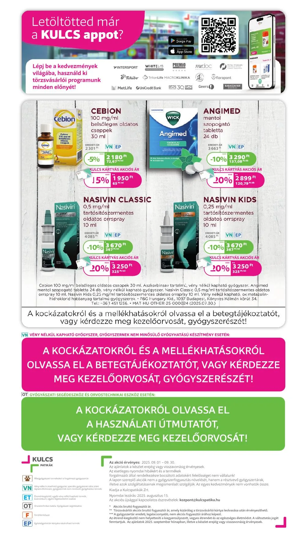 Kulcs akciós újság Patika 09.01–09.30 – 13. oldal
