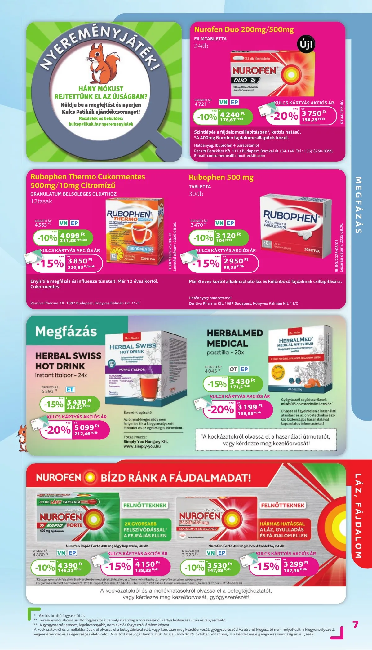 Kulcs akciós újság Patika 10.01–10.31 – 7. oldal