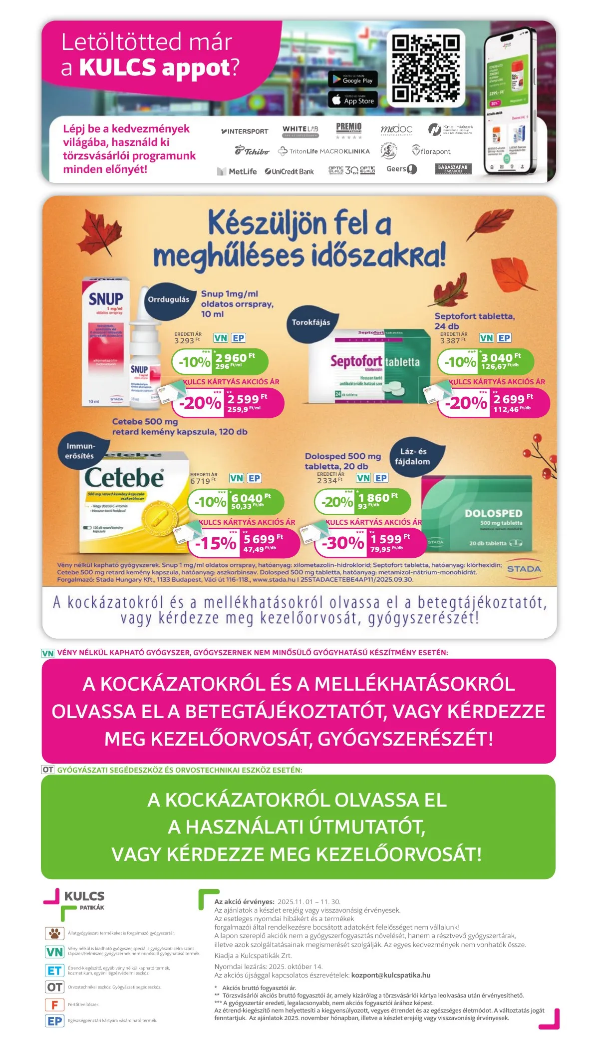 Kulcs akciós újság Patika 11.01–11.30 – 20. oldal