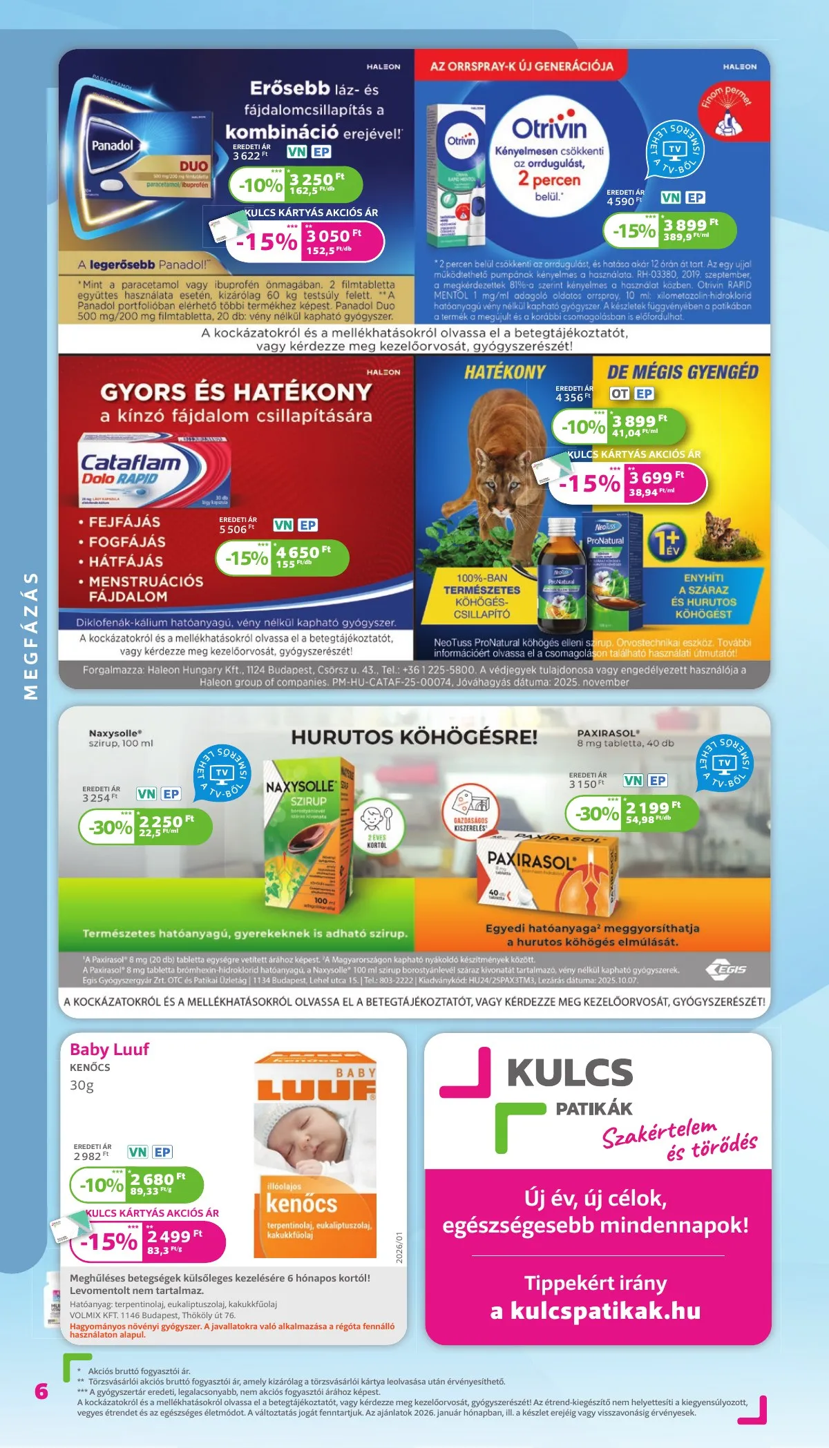 Kulcs akciós újság Patika 01.01–01.31 – 6. oldal