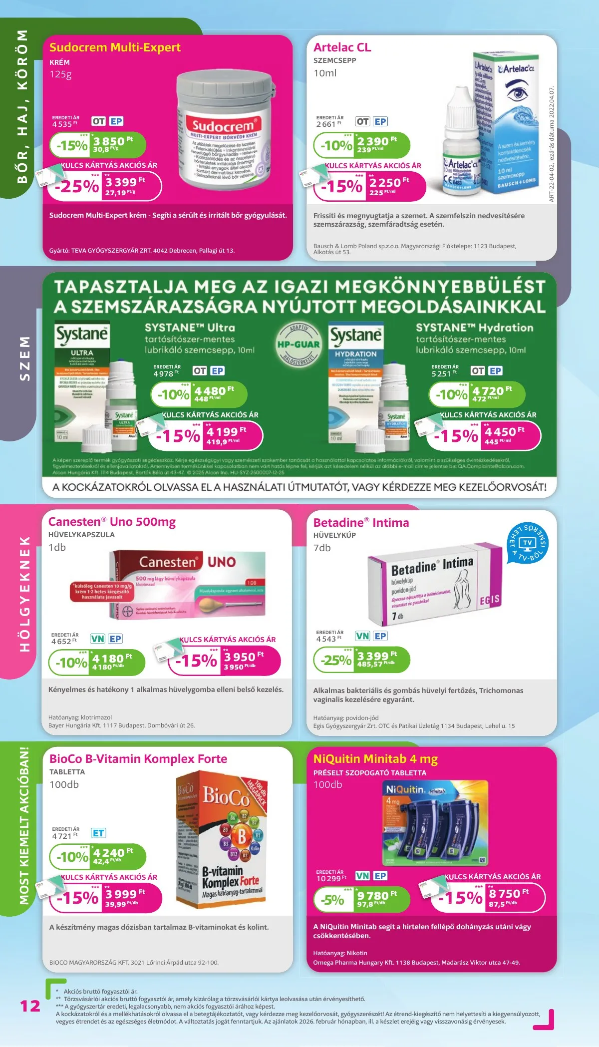 Kulcs akciós újság Patika 02.01–02.28 – 12. oldal