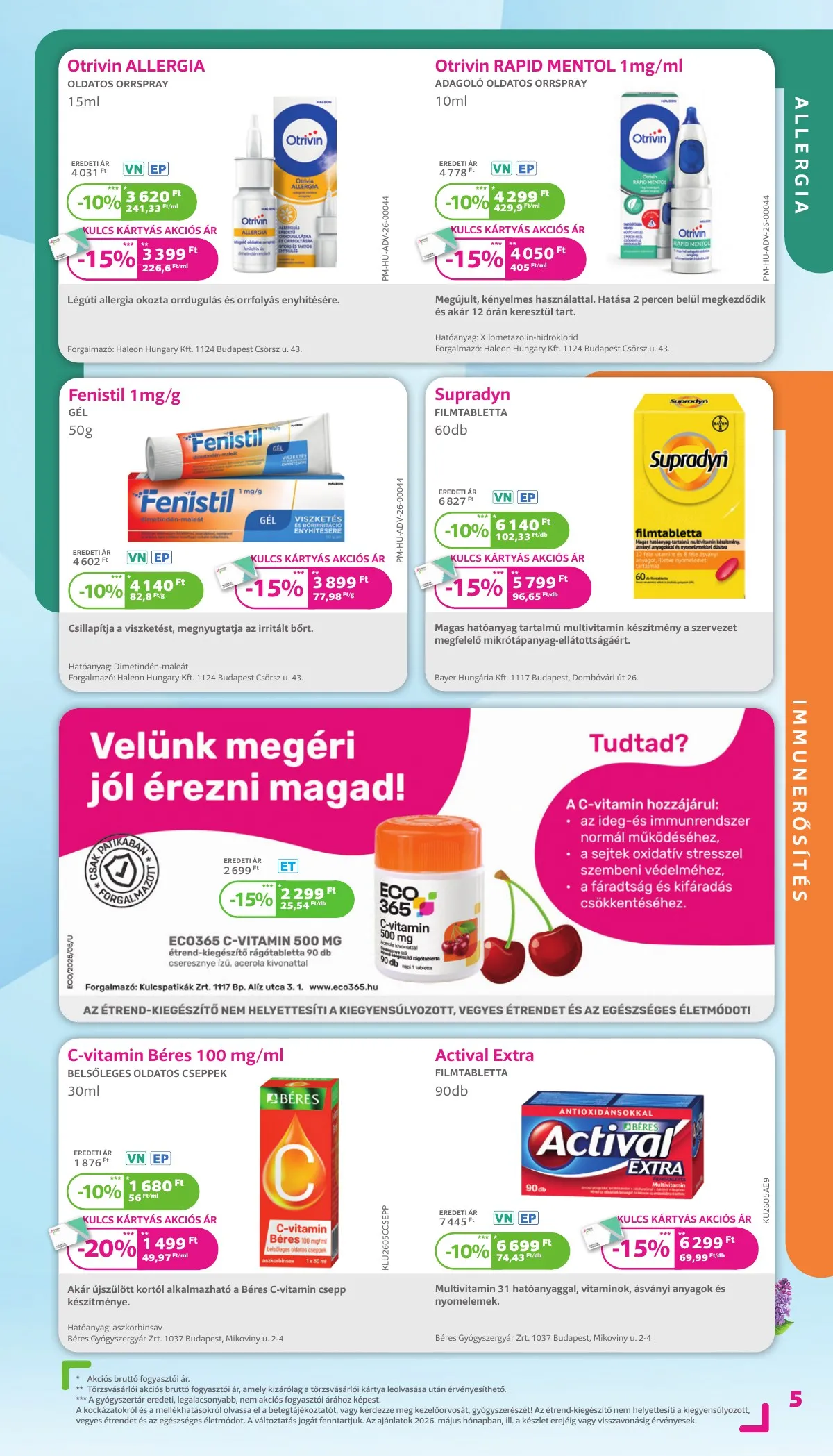 Kulcs akciós újság Patika 05.01–05.31 – 5. oldal