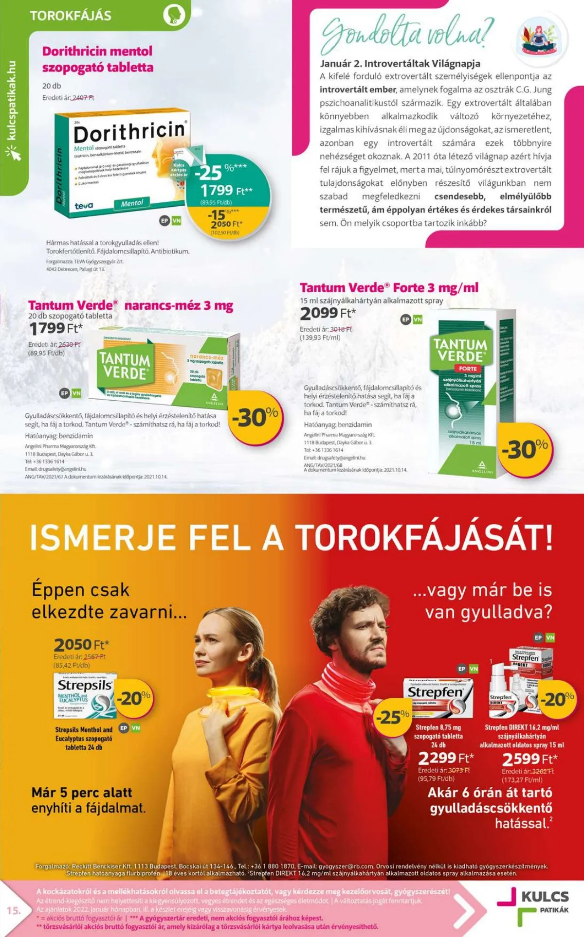 Kulcs akciós újság Patikak 01.01–01.31 – 15. oldal