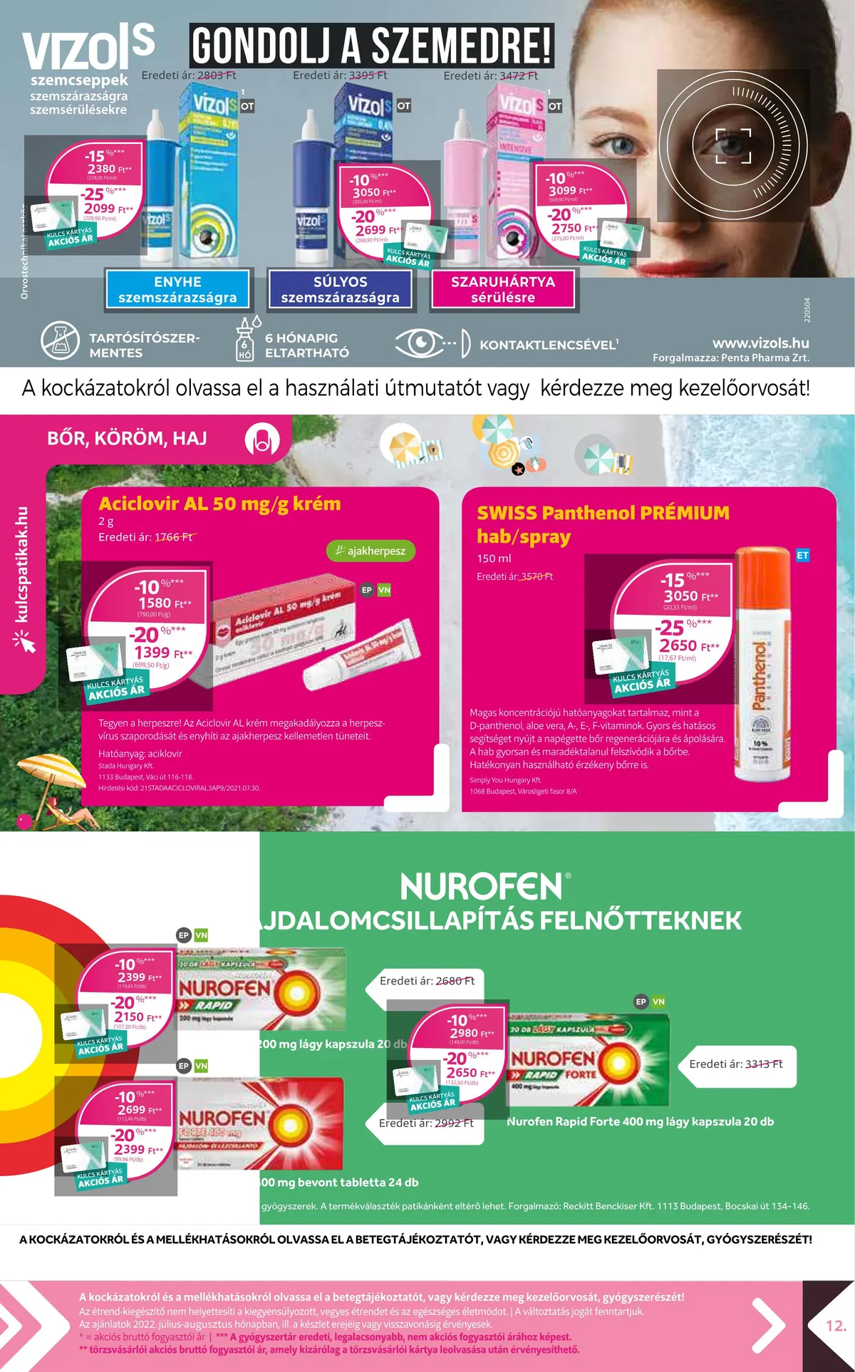 Kulcs akciós újság Patikak 08.01–08.31 – 12. oldal