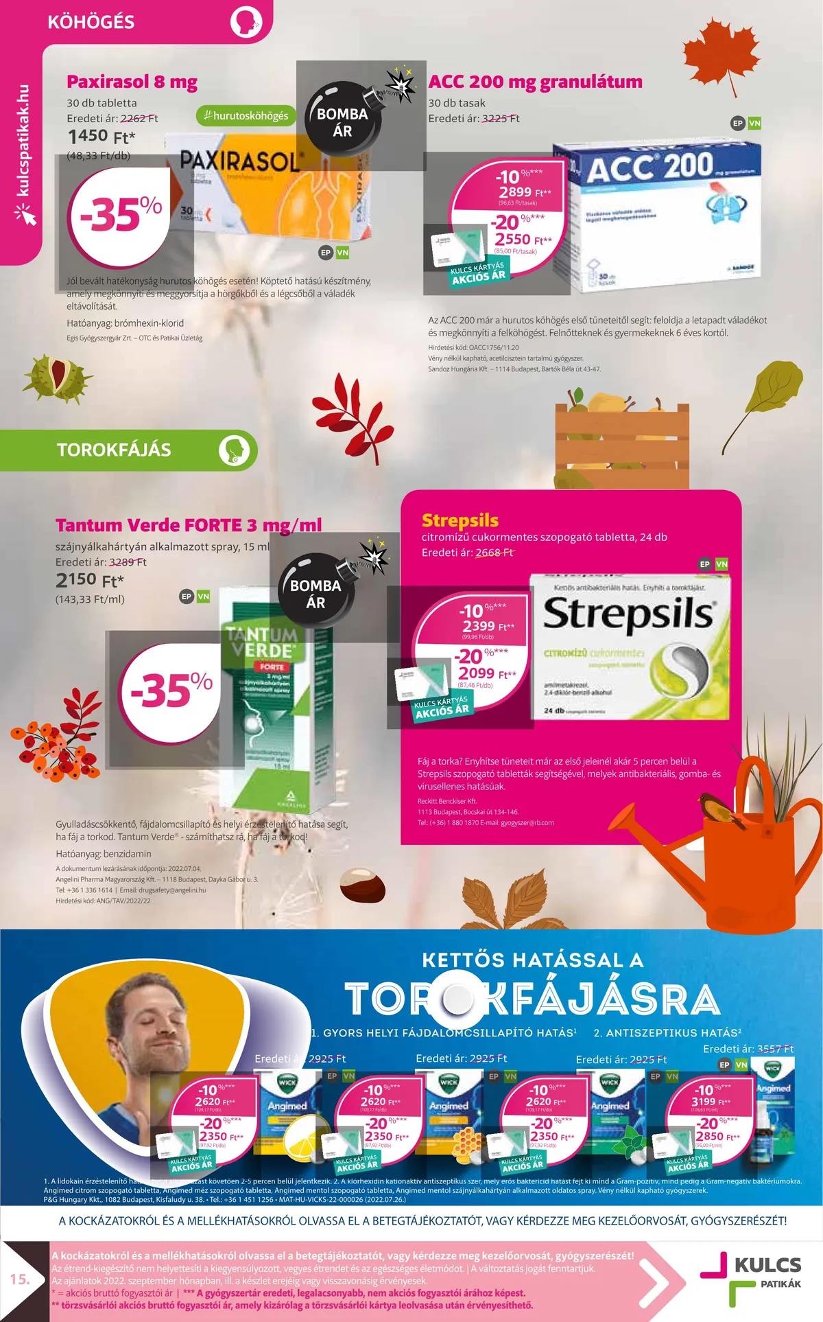 Kulcs akciós újság Patikak 09.01–09.30 – 15. oldal