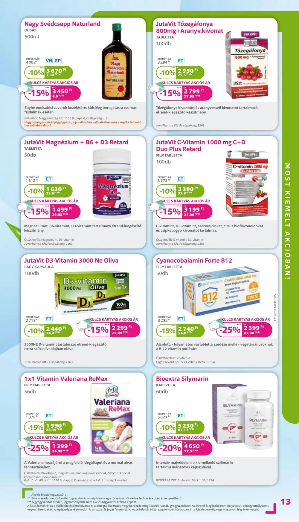 Kulcs akciós újság Patikak 09.01–09.30 – 13. oldal