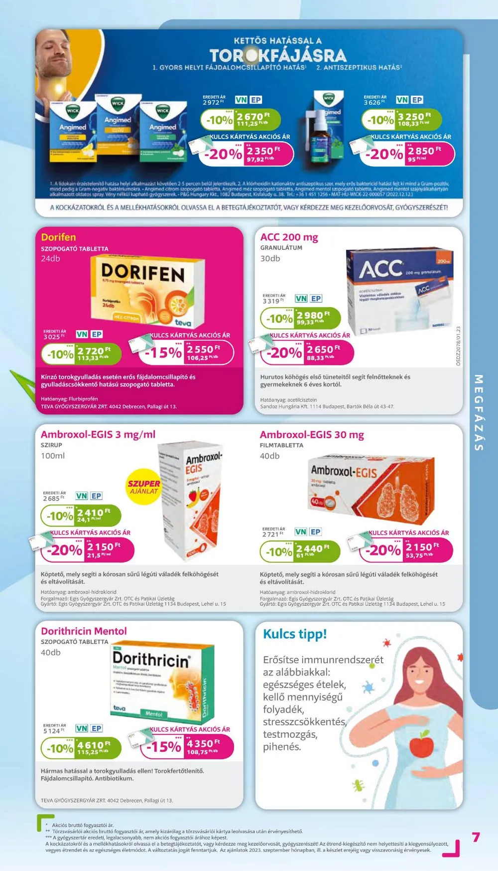 Kulcs akciós újság Patikak 09.01–09.30 – 7. oldal