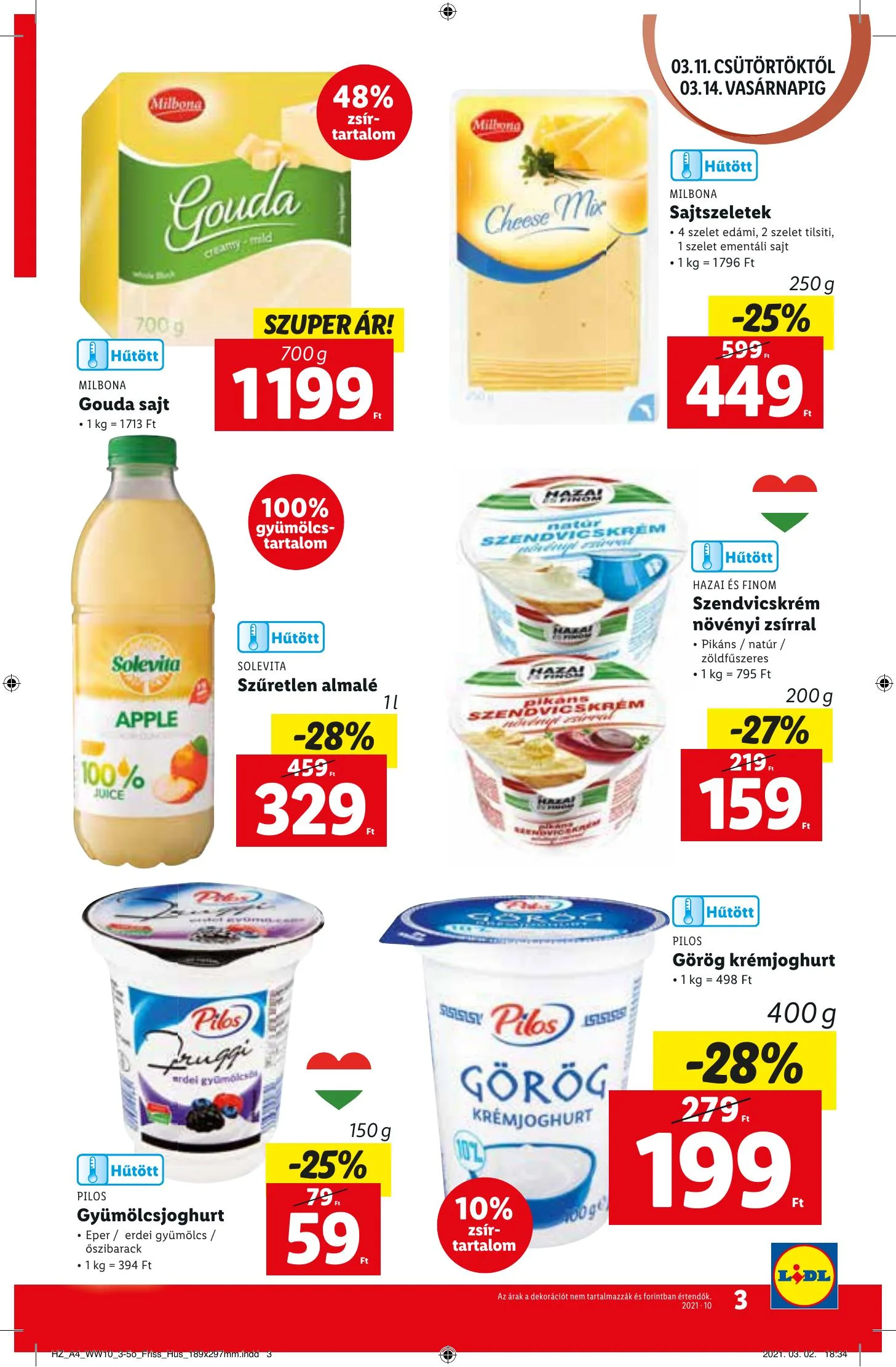 Lidl akciós újság 03.11–03.17 – 3. oldal