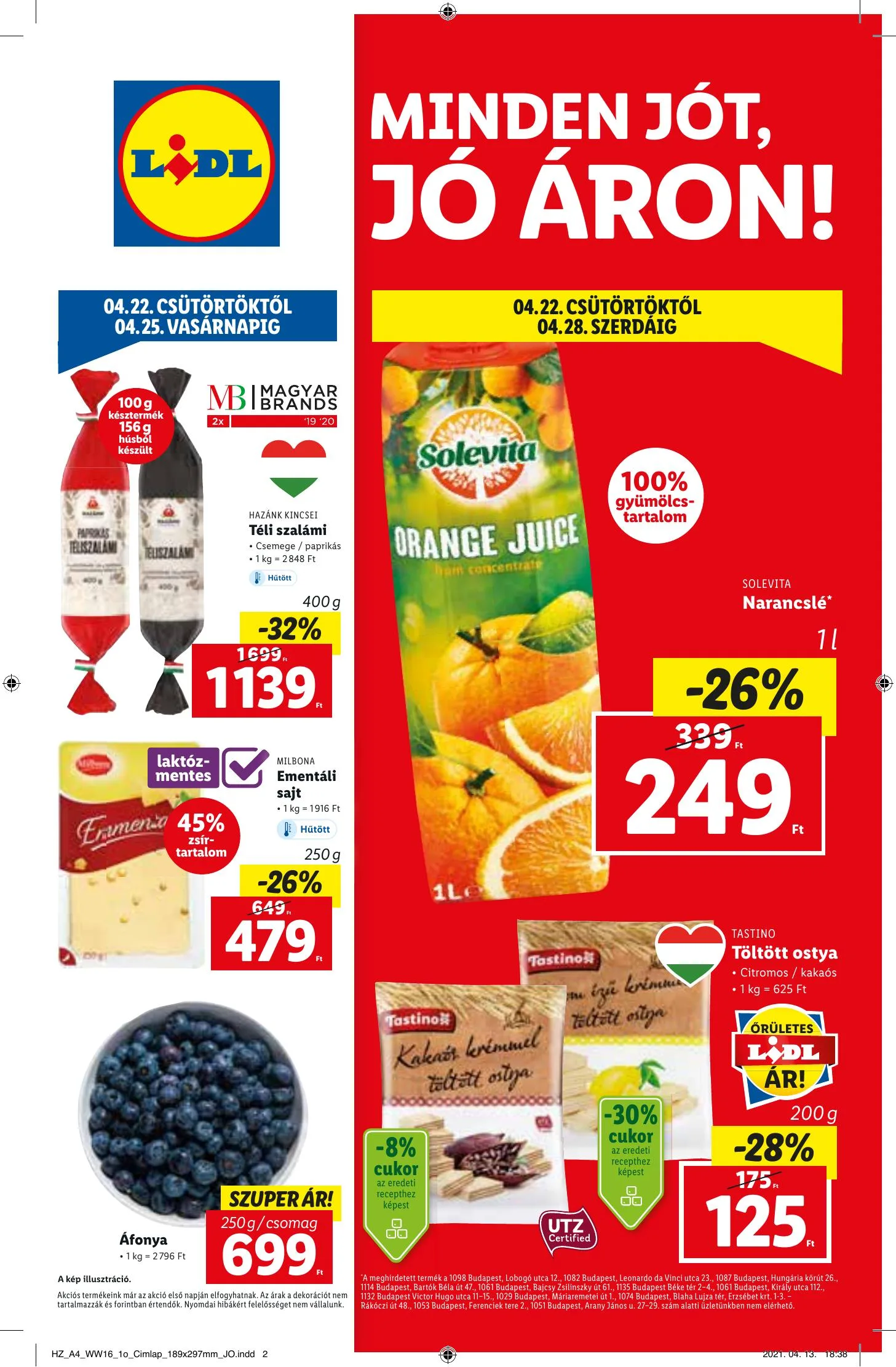 Lidl akciós újság 04.22–04.28