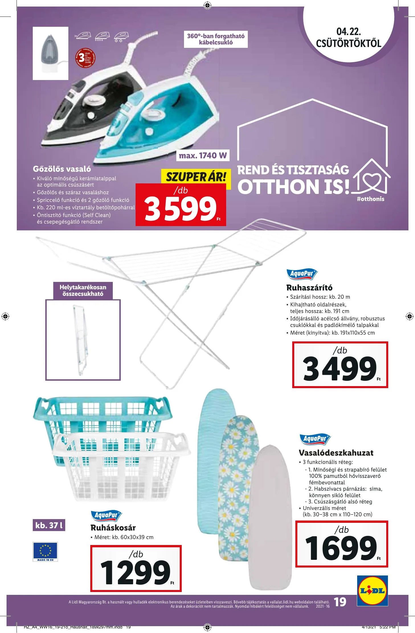 Lidl akciós újság 04.22–04.28 – 19. oldal